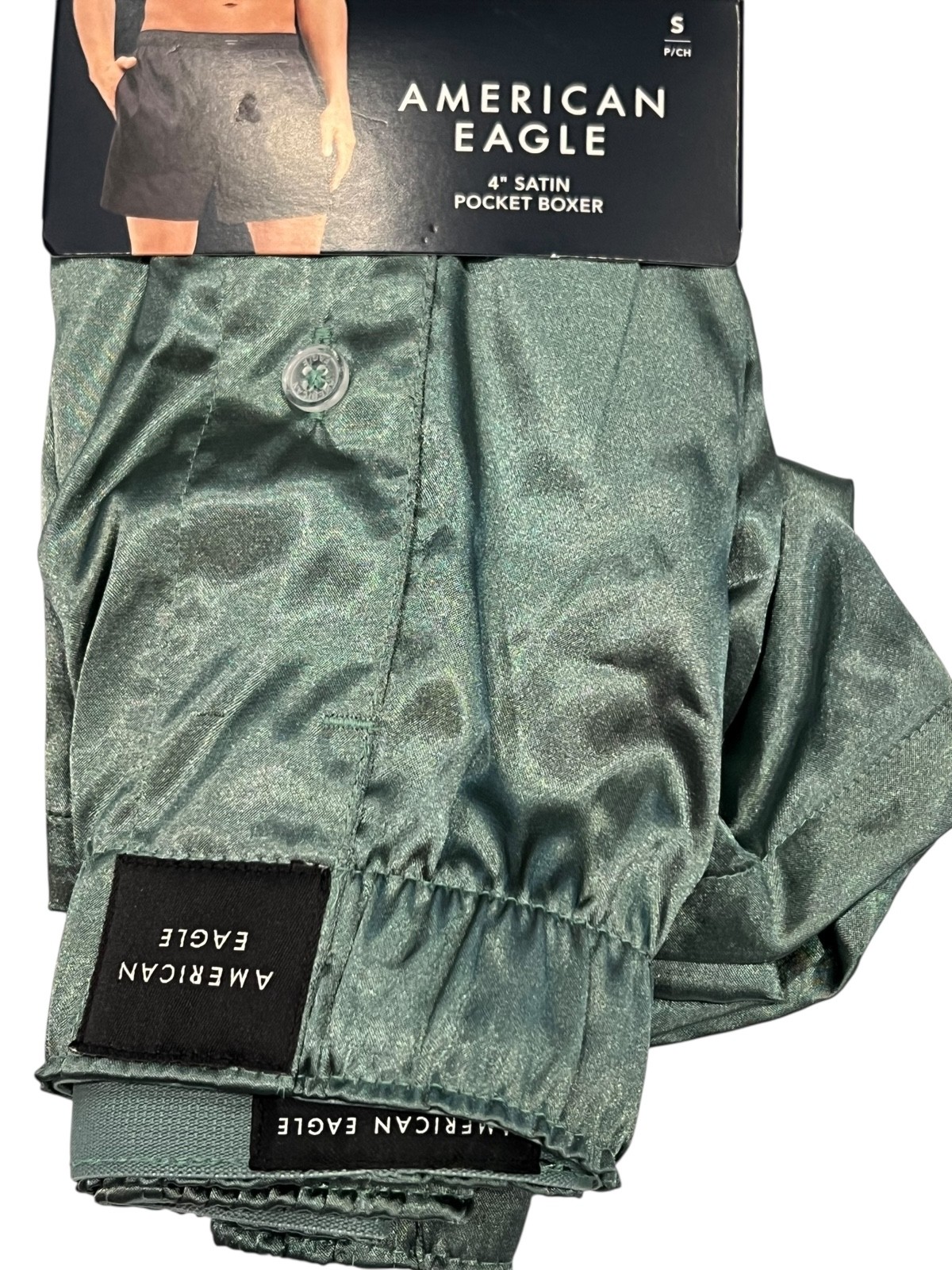 NWT AMERICAN EAGLE Satin Pocket Boxer Sz XS-S-M-XL Green #85