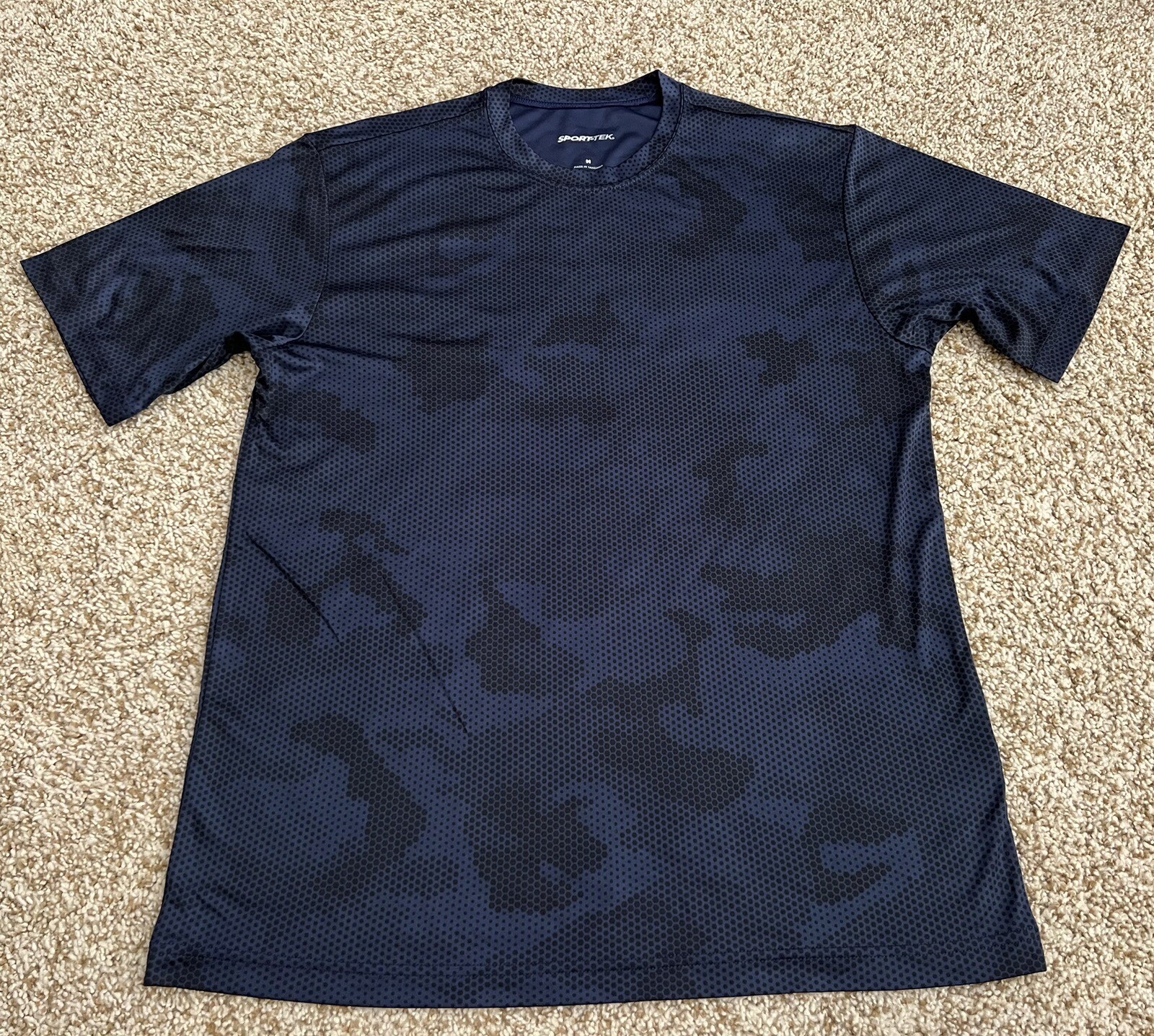 Sport-Tek Men’s Short Sleeve 100%Polyester T-Shirt Size Medium Navy Blue