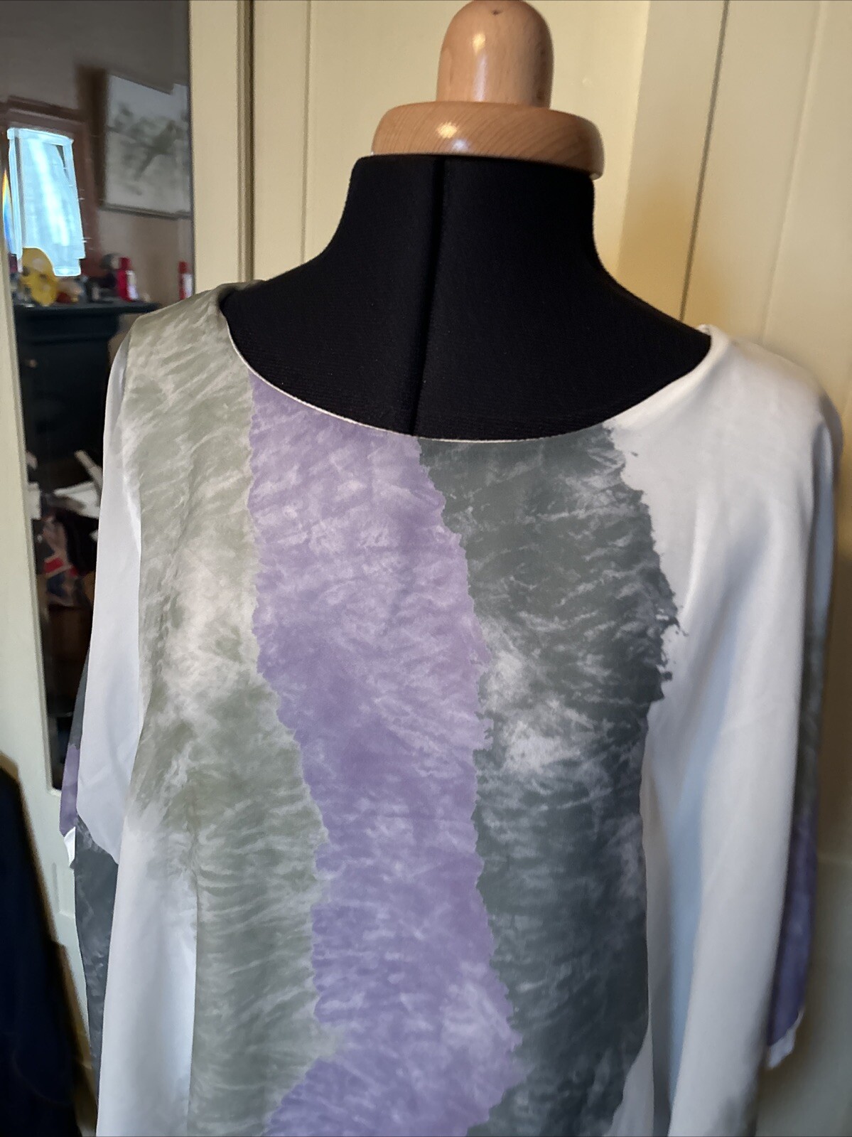 KLASS Preloved Ladies Top Size M Purple Mix Chiffon Layered Oversized Lagenlook