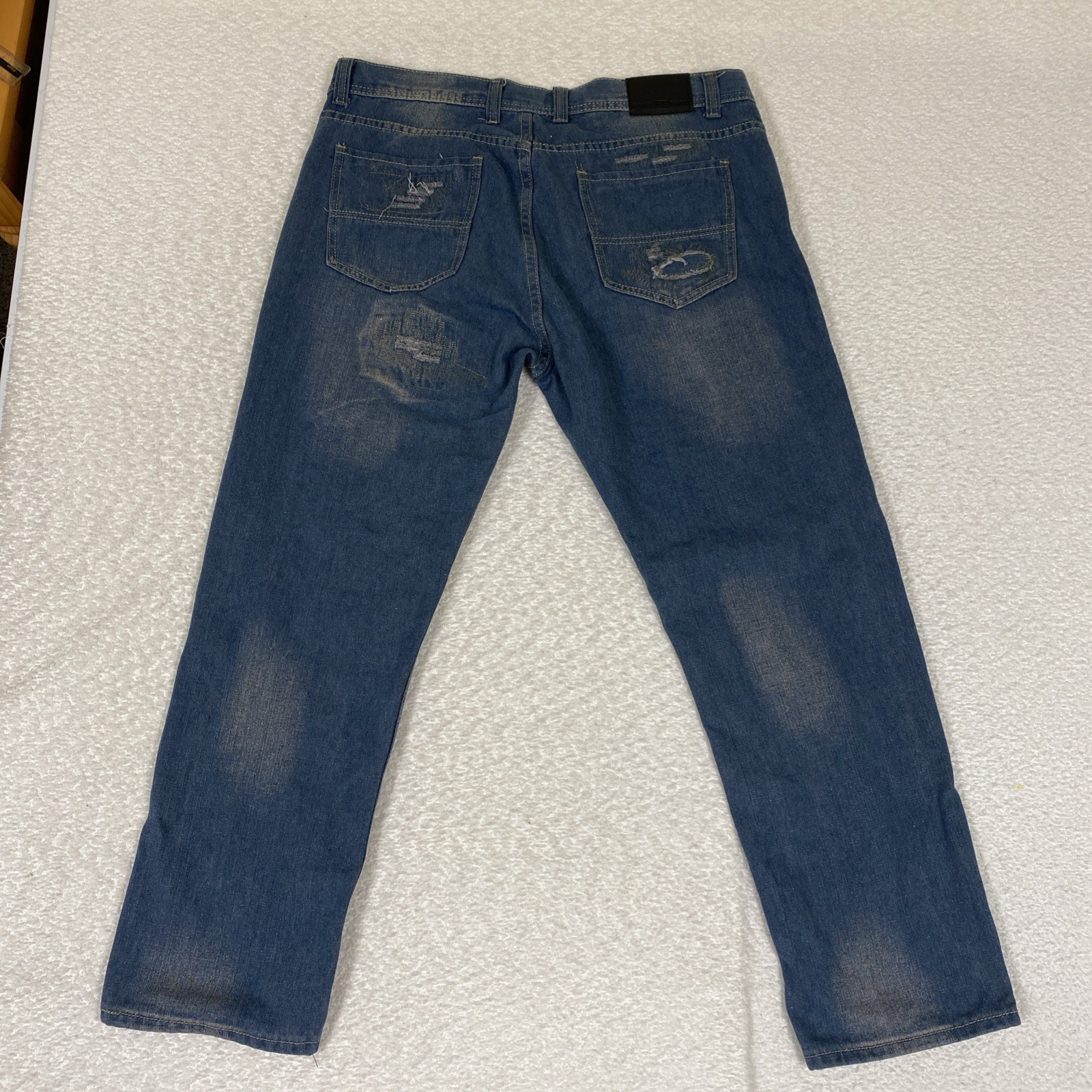 VTG. 90’s PHAT FARM Distressed Jeans Mens 38×30 Street Wear Grunge Hip Hop