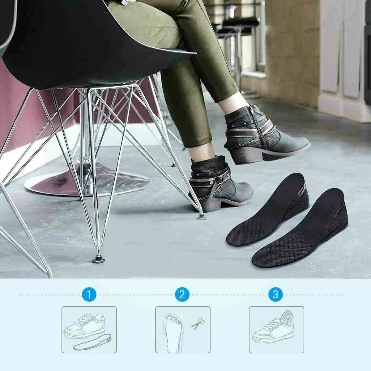 3-Layer 7CM Height Increase Elevator Insoles Pads Soles Foot Pad Inserts