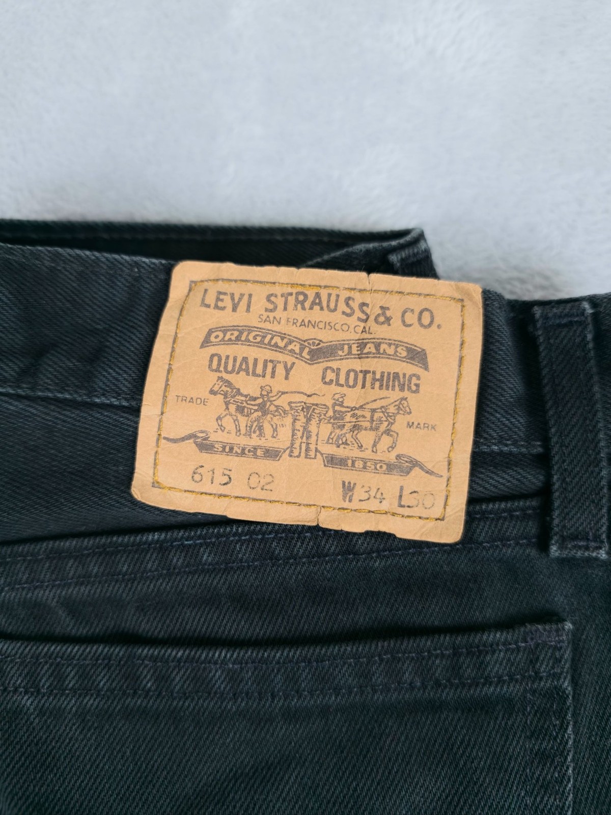 VINTAGE Levi’s 615 Denim Jeans Fits W31 L30 Mens Black Straight Leg Orange Tab