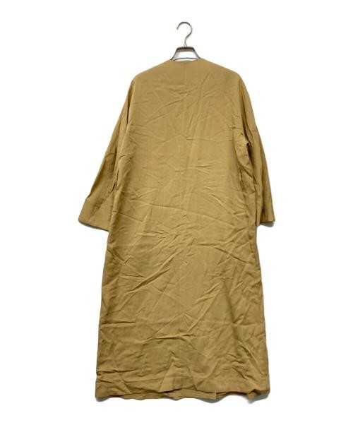 BALLSEY Rayon cotton belted collarless coat beige 11-08-92-08