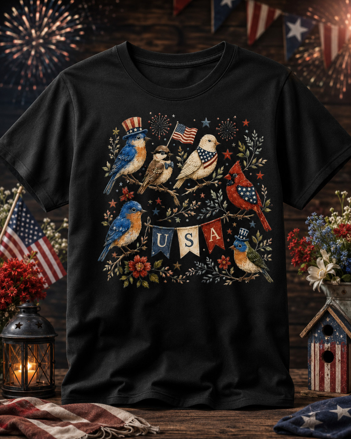 Bird 4th July T-Shirt USA 250th Anniversary