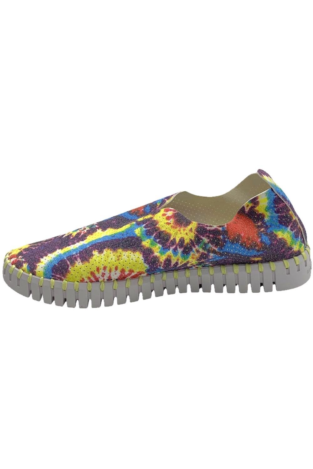 Ilse Jacobsen Perforated Slip-On Shoes Printed Tulip Tie Dye