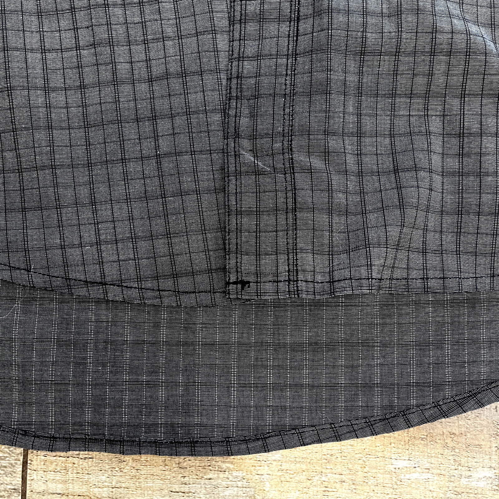 7 Diamonds Mens Shirt Medium Gray Black Elbow Pads Long Sleeves Flap Pockets