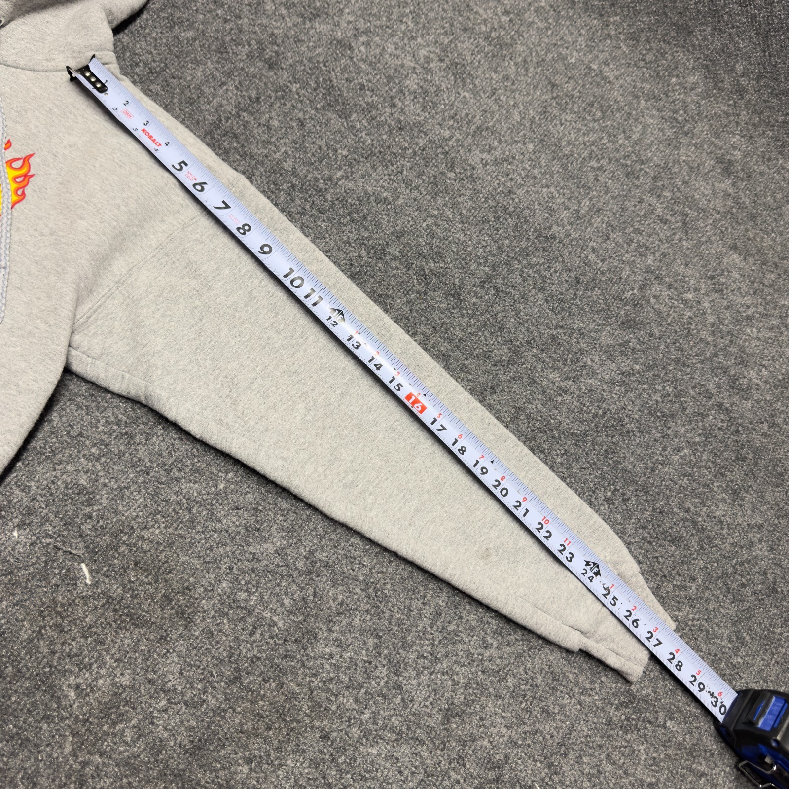 Vintage 00s Thrasher Skateboarding Hoodie Flame Design Gray Flames Men Small
