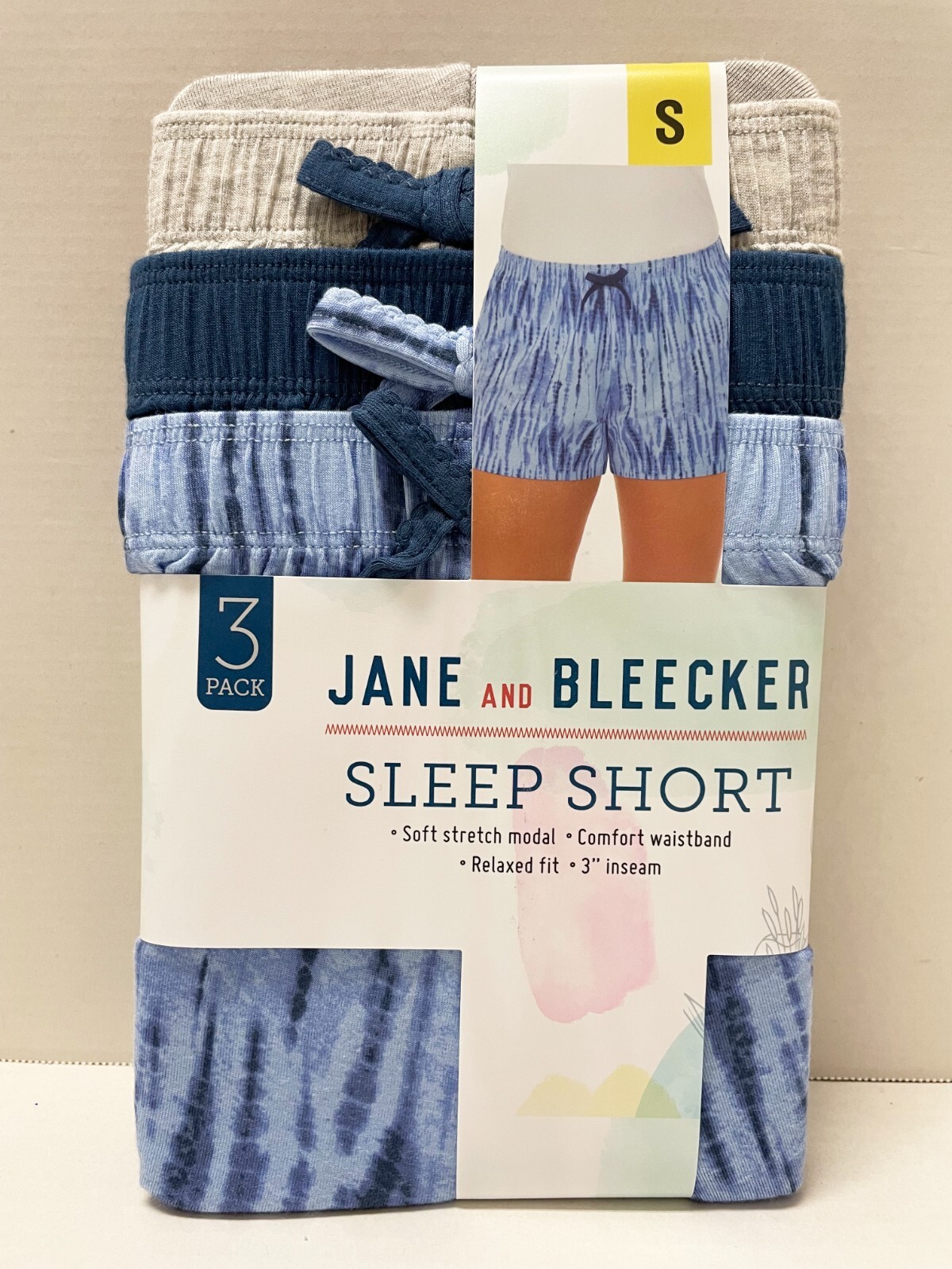 Jane and Bleecker Ladies’ Sleep Short, Blue Size Small (3 pack) – NWT