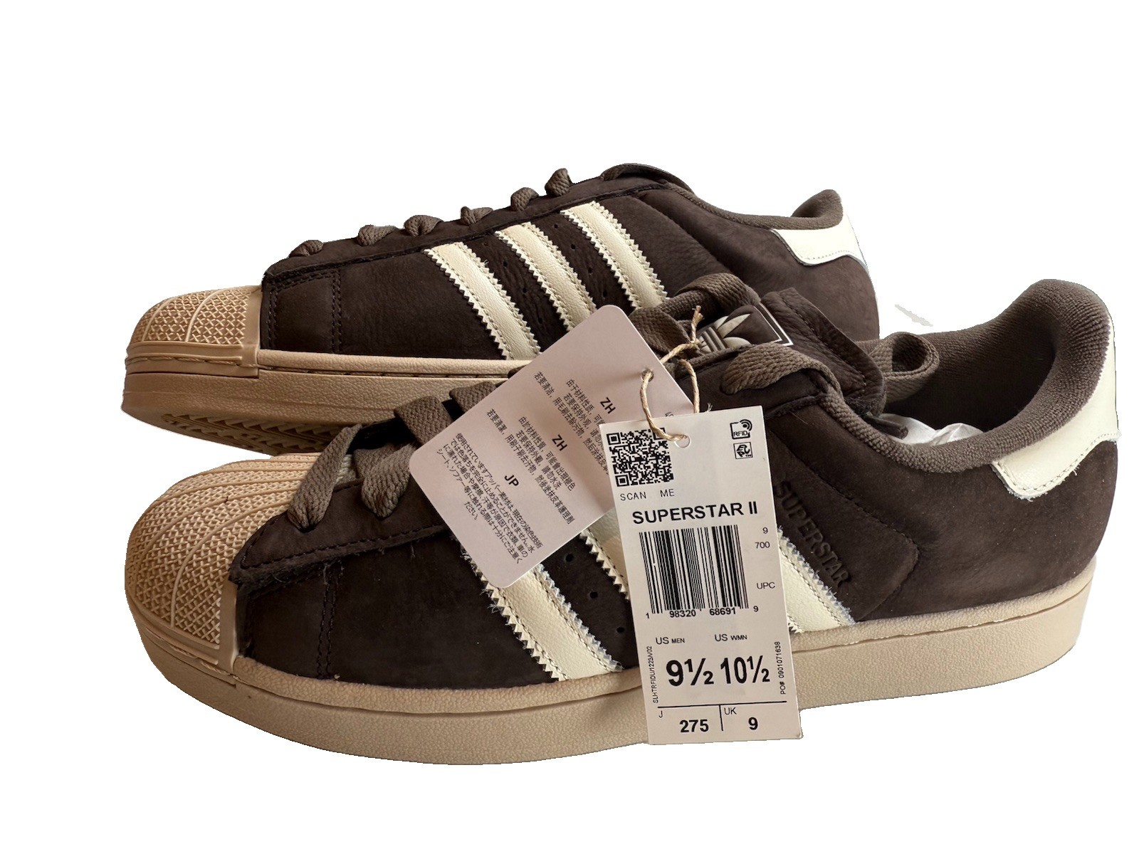 adidas Superstar II Brown Unisex (Men Size 9.5, Women Size 10.5) IH9314