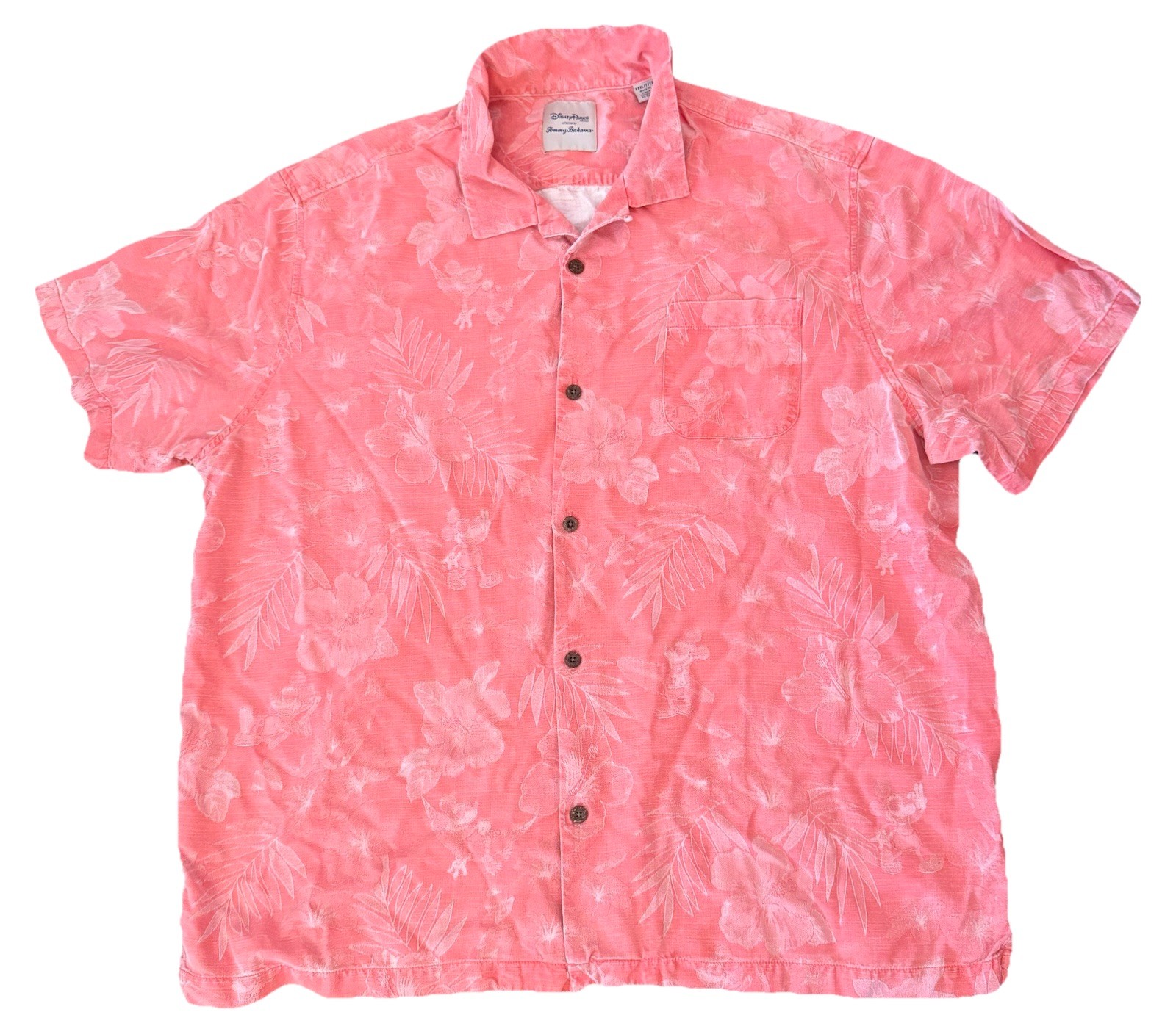 Tommy Bahama Disney Mickey Tonal Jacquard Silk Camp Shirt 3XL XXXL Dubarry Coral