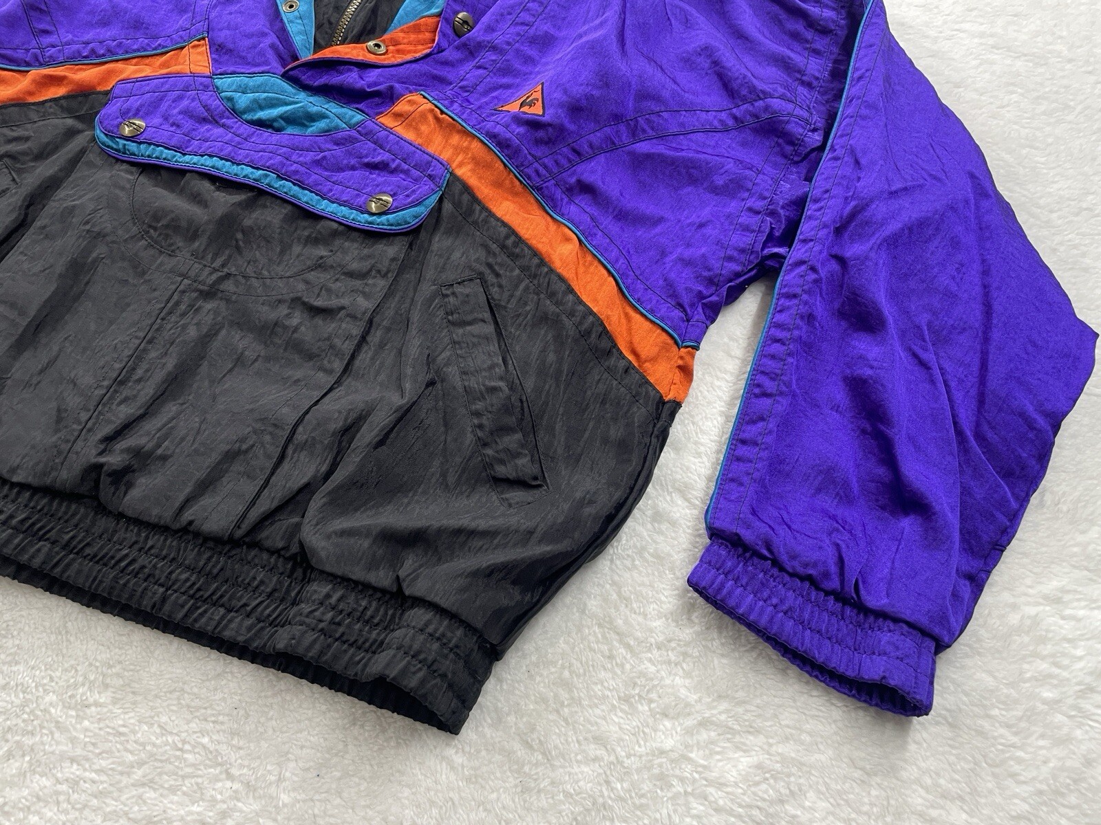 Vintage Le Coq Sportif Colorblock Windbreaker Jacket Mens M Purple 90s RN73349