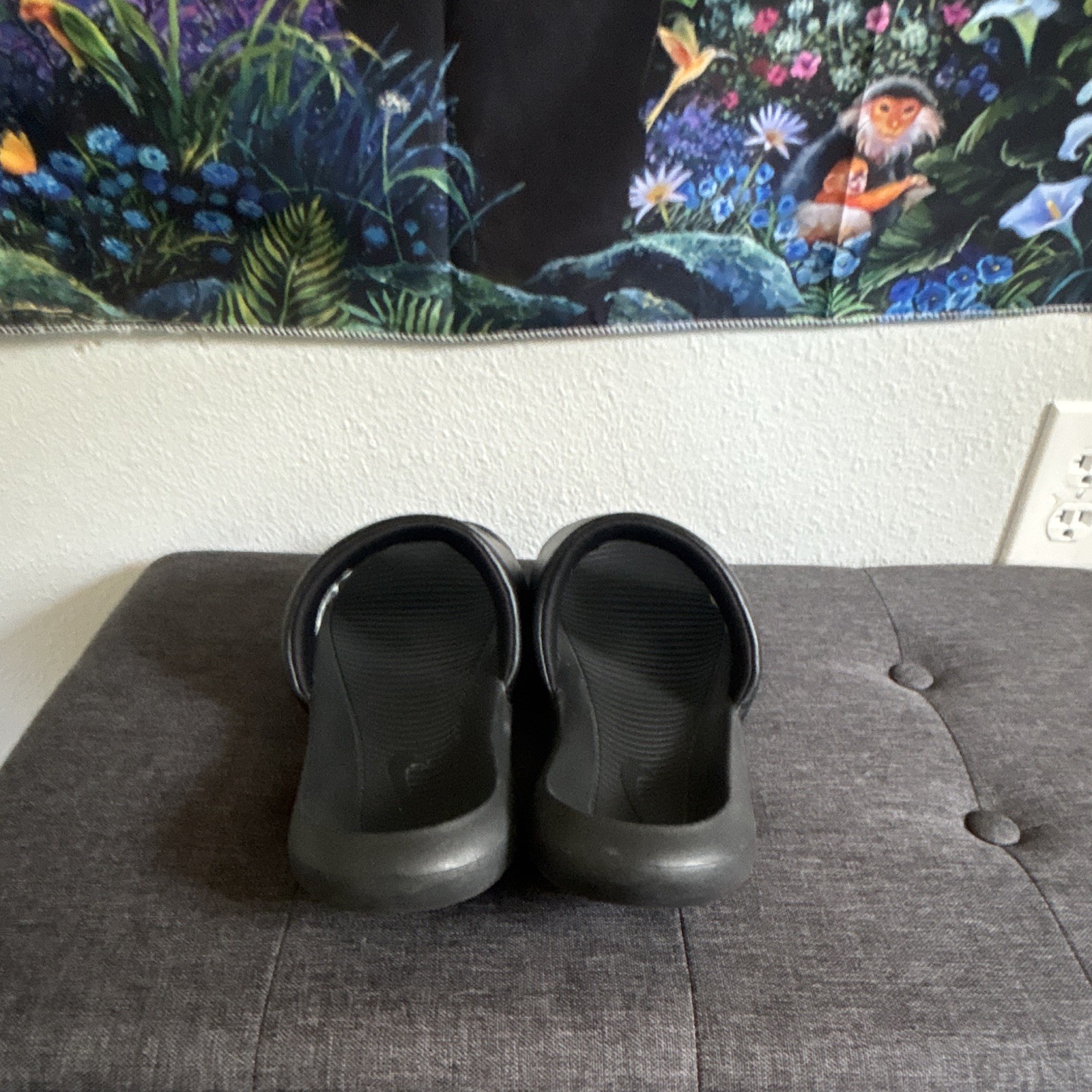 Nike Men’s Slide Sandals US 14 Black Slip-On Rubber Upper Logo