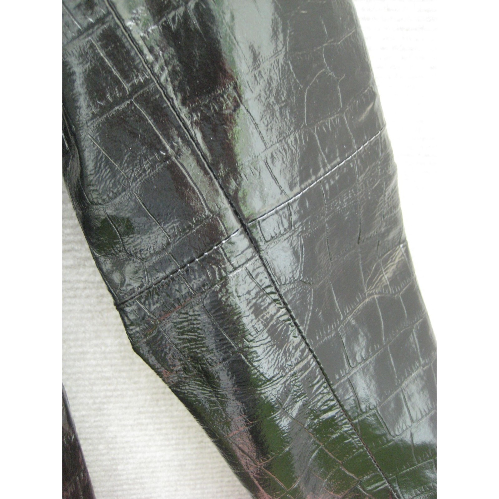 Newport News Jacket Leather Lined Size 12 Black Animal Print Long