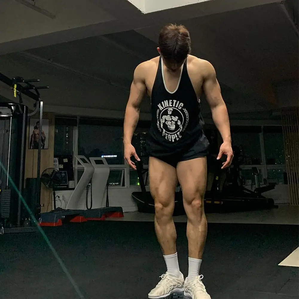 Men’s Gym Stringer Tank Top Cotton Sleeveless Bodybuilding Workout Vest