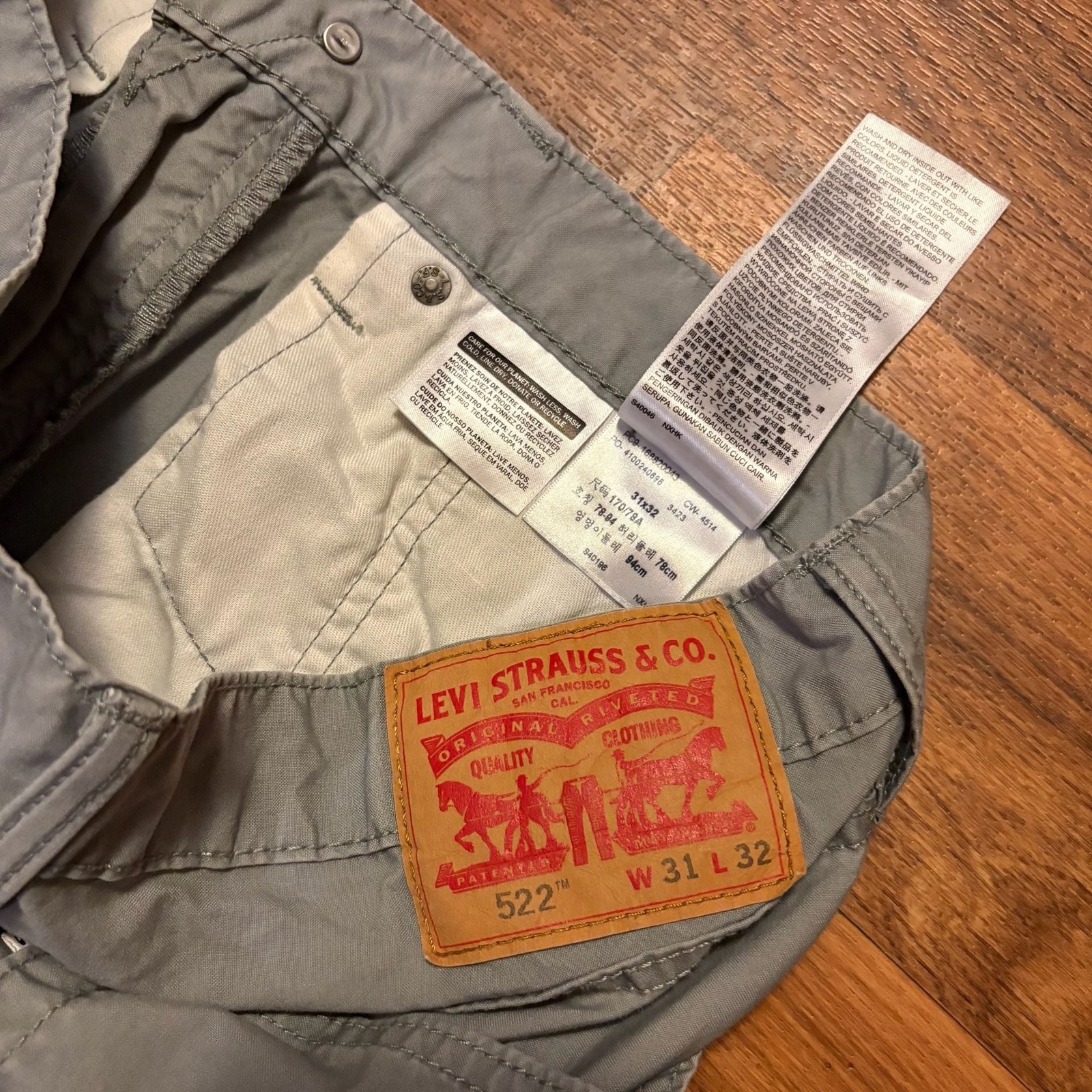 Levi’s 522 Slim Tapered Pants 30×30 Gray