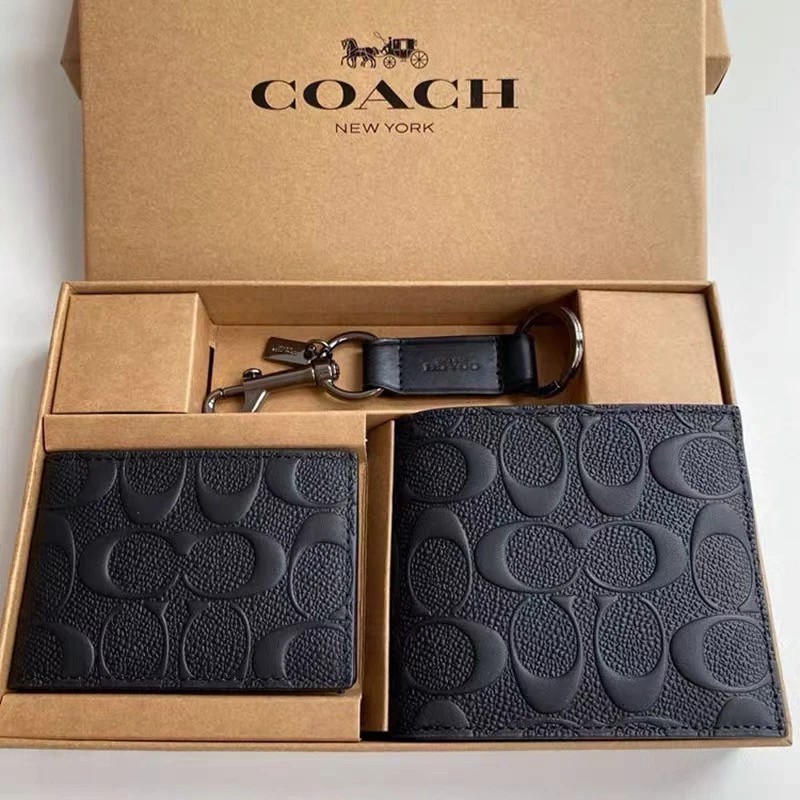 MEN’S 3 IN 1 WALLET BOXED GIFT SET IN SIGNATURE CANVAS BLACK