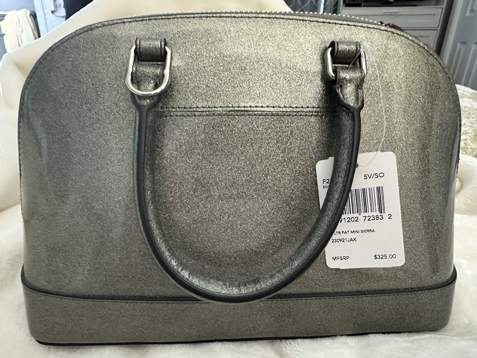NWT Coach Mini Sierra Metallic Purse And Matching Wallet Set In Silver