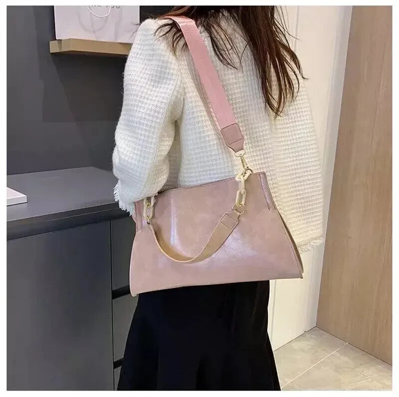 Women’s Large Capacity Soft Leather Shoulder Bag Crossbody Tote Handbag Purse