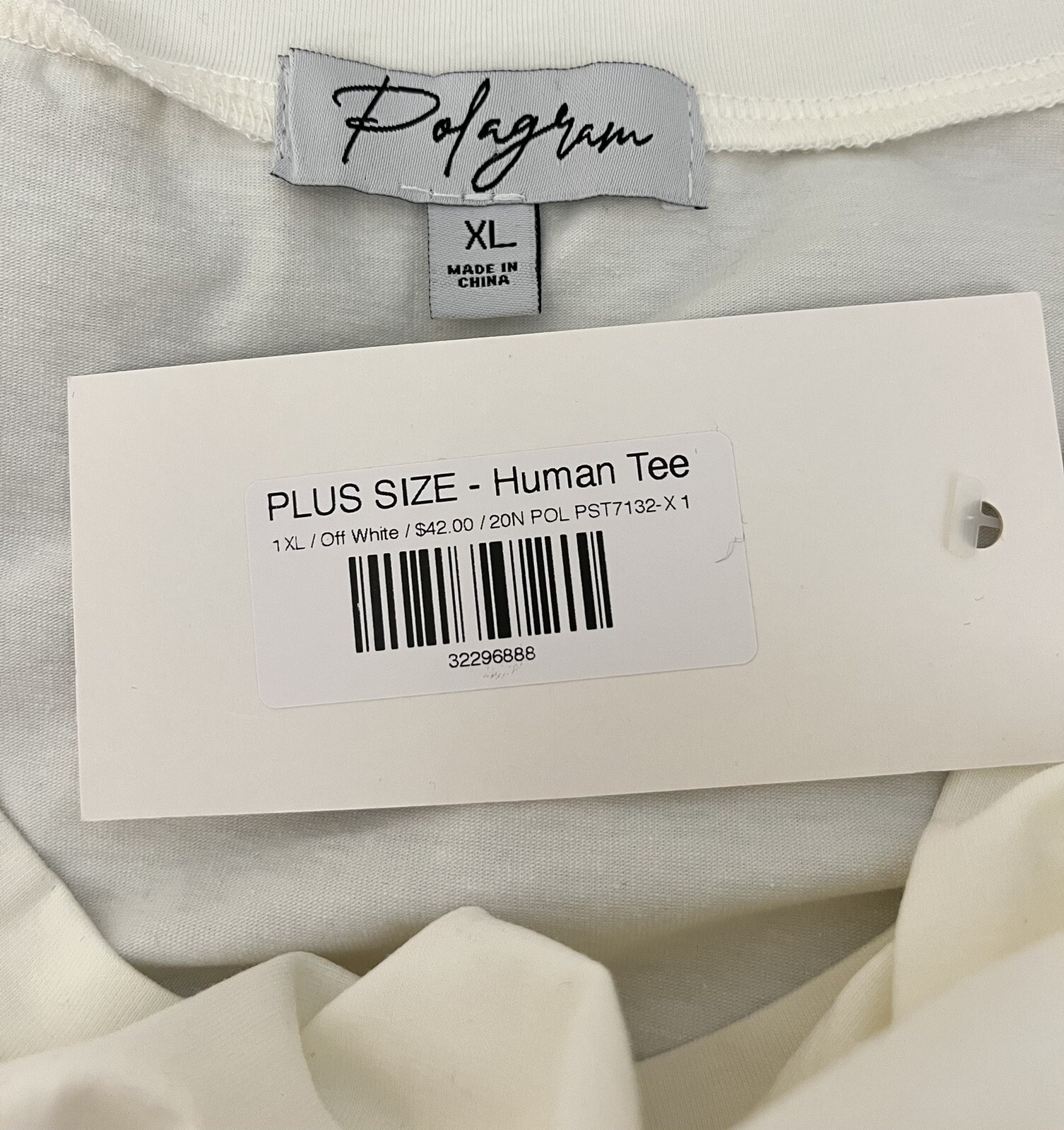 Polagram HUMAN Tee T-Shirt 95% Rayon 5% Spandex XL NWT