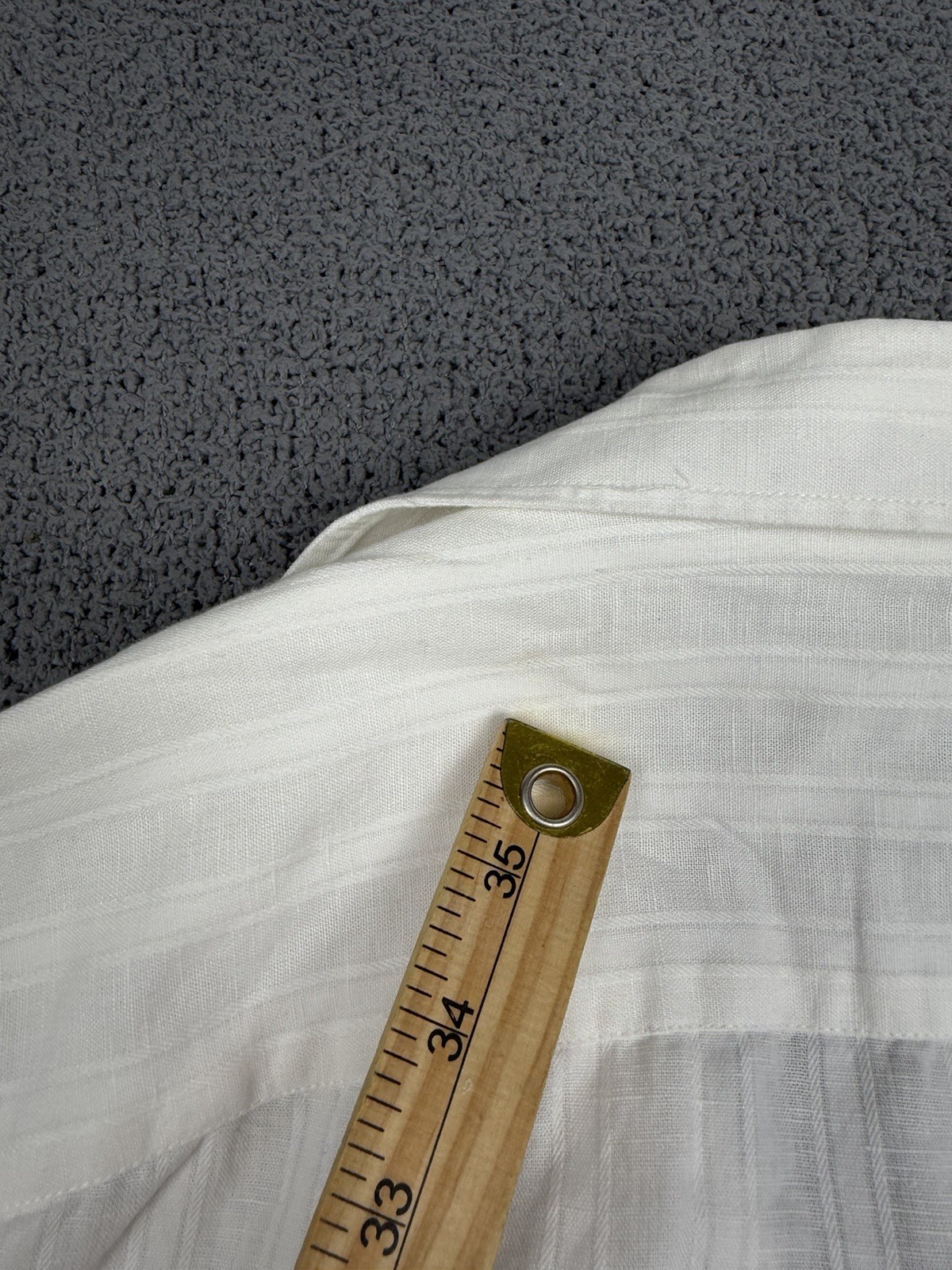 Murano Baird McNutt Shirt Mens L White Linen Blend Popover Buttonless Collar