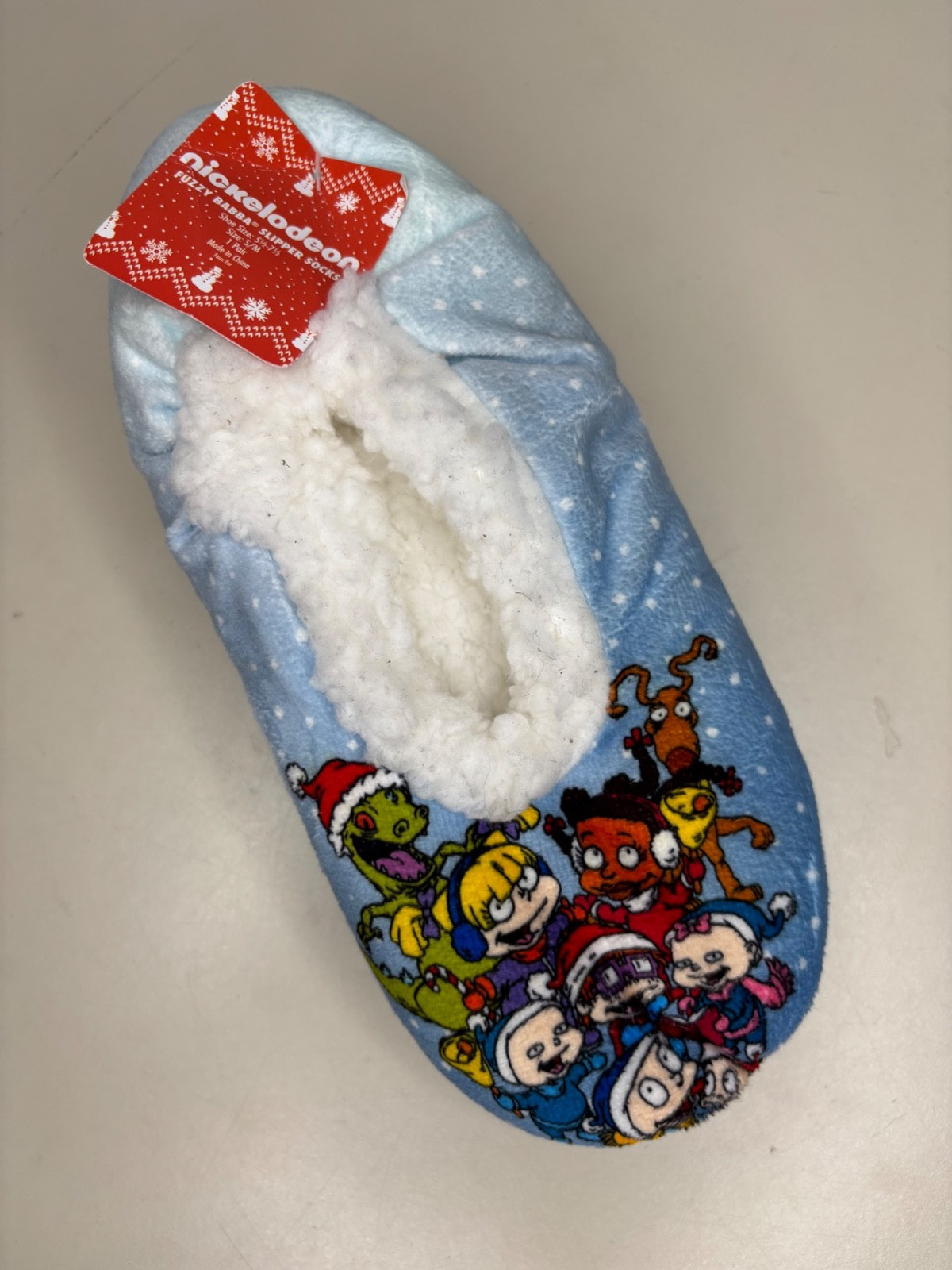 Nickelodeon Fuzzy Babba Slipper Socks Rugrats in the Snow Size S/M Adult Women’s