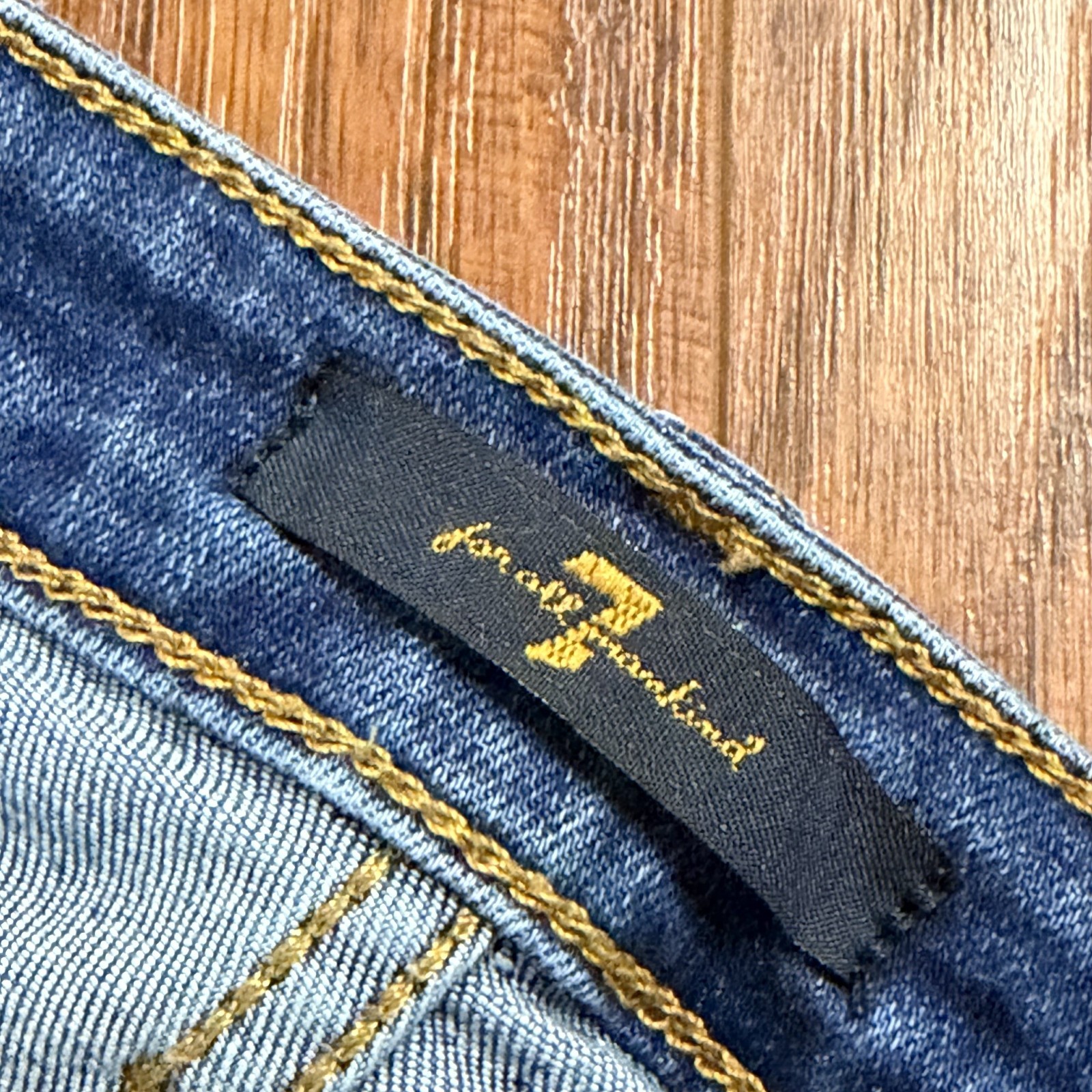 7 For All Mankind Jeans Womens 27 Straight Mid Rise Stretch Denim Kimmie 27×32