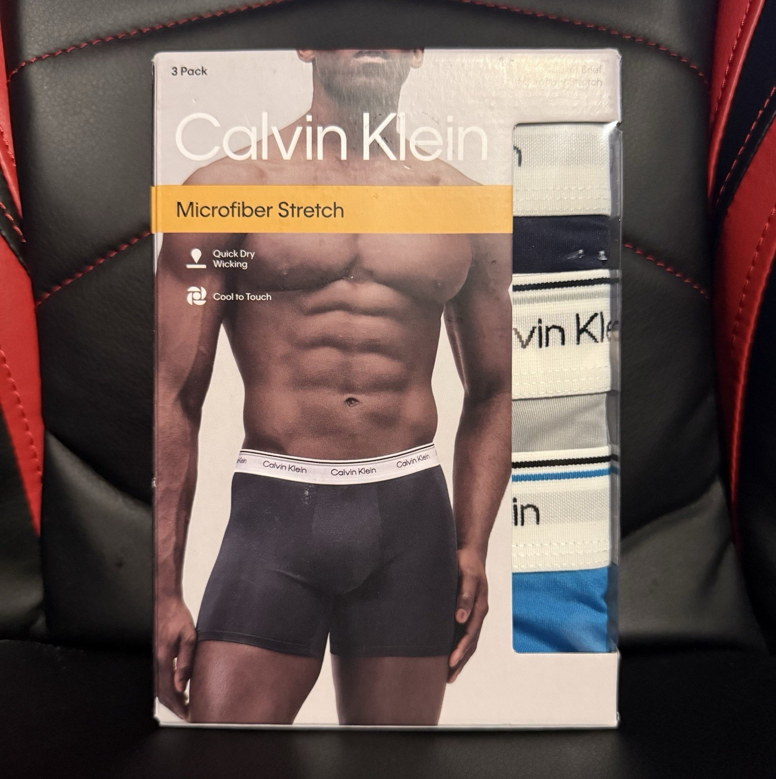 Calvin Klein Microfiber Stretch Boxer Briefs 3-Pack SIZE M Multicolor Quick Dry