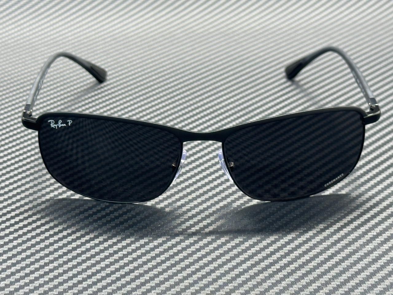 RAY BAN RB3671CH 186 K8 Black Dark Grey Polarized Unisex 60 mm Sunglasses