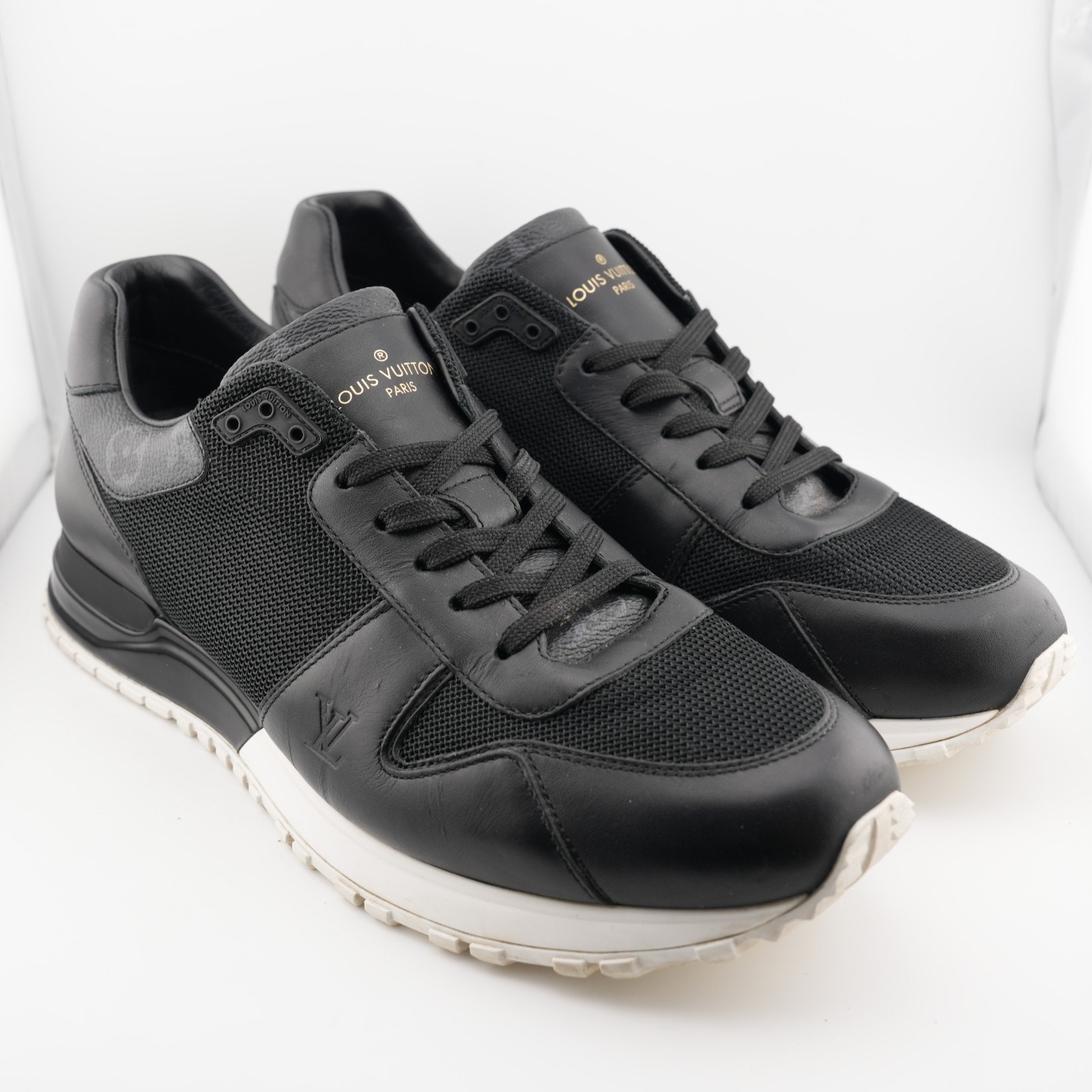 Louis Vuitton Black Leather and Mesh Run Away Sneakers Men 8