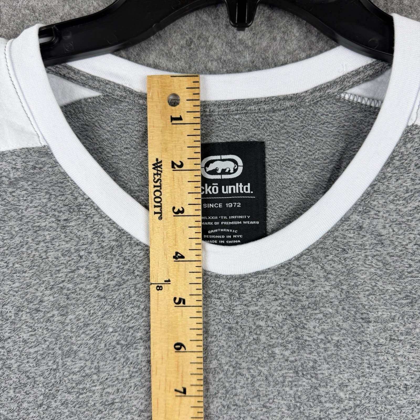 Ecko Unltd Shirt Mens 3XL Gray Marled Short Sleeve Logo Streetwear New With Tags