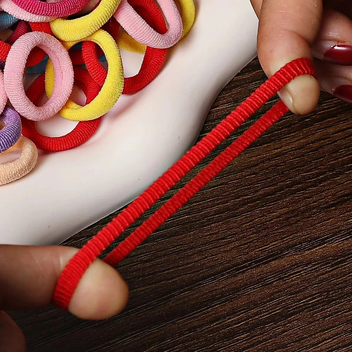 50/100 pcs Small Hair Ties – Durable Leather Scrunchies High Elasticity – NEW