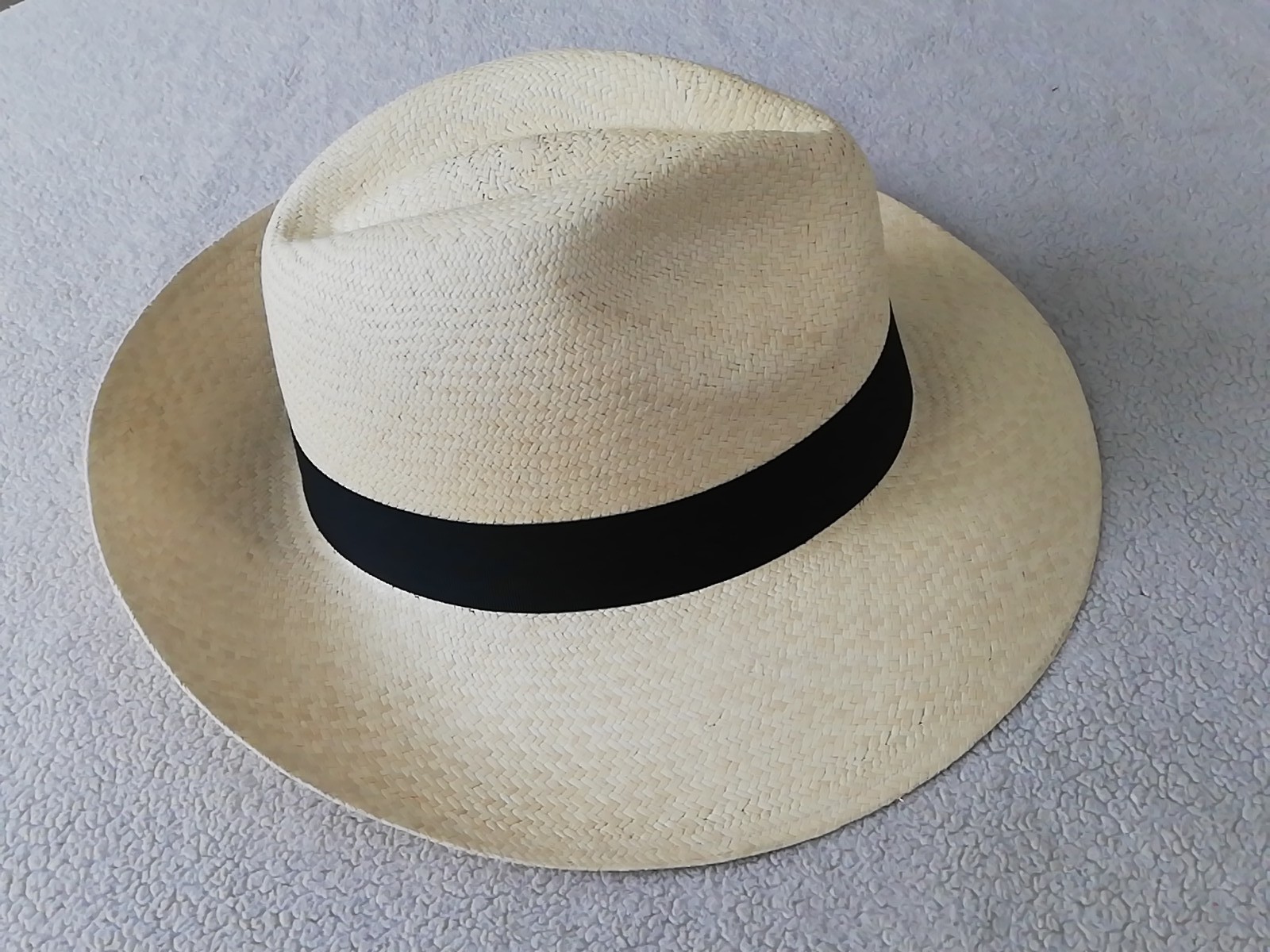 GENUINE ECUADOR HAT “PANAMA HAT” 3 Inch Brim TOQUILLA STRAW 60Cm CLASSIC BEIGE