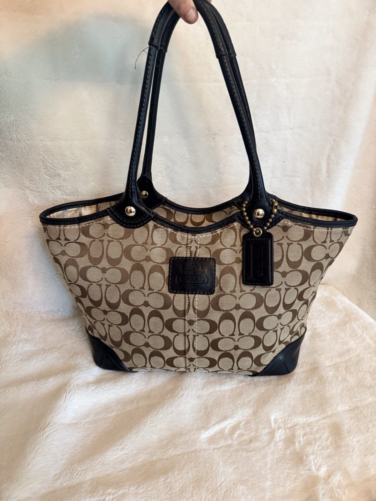 Authentic Coach Bleecker F14385 Signature Jacquard Tote