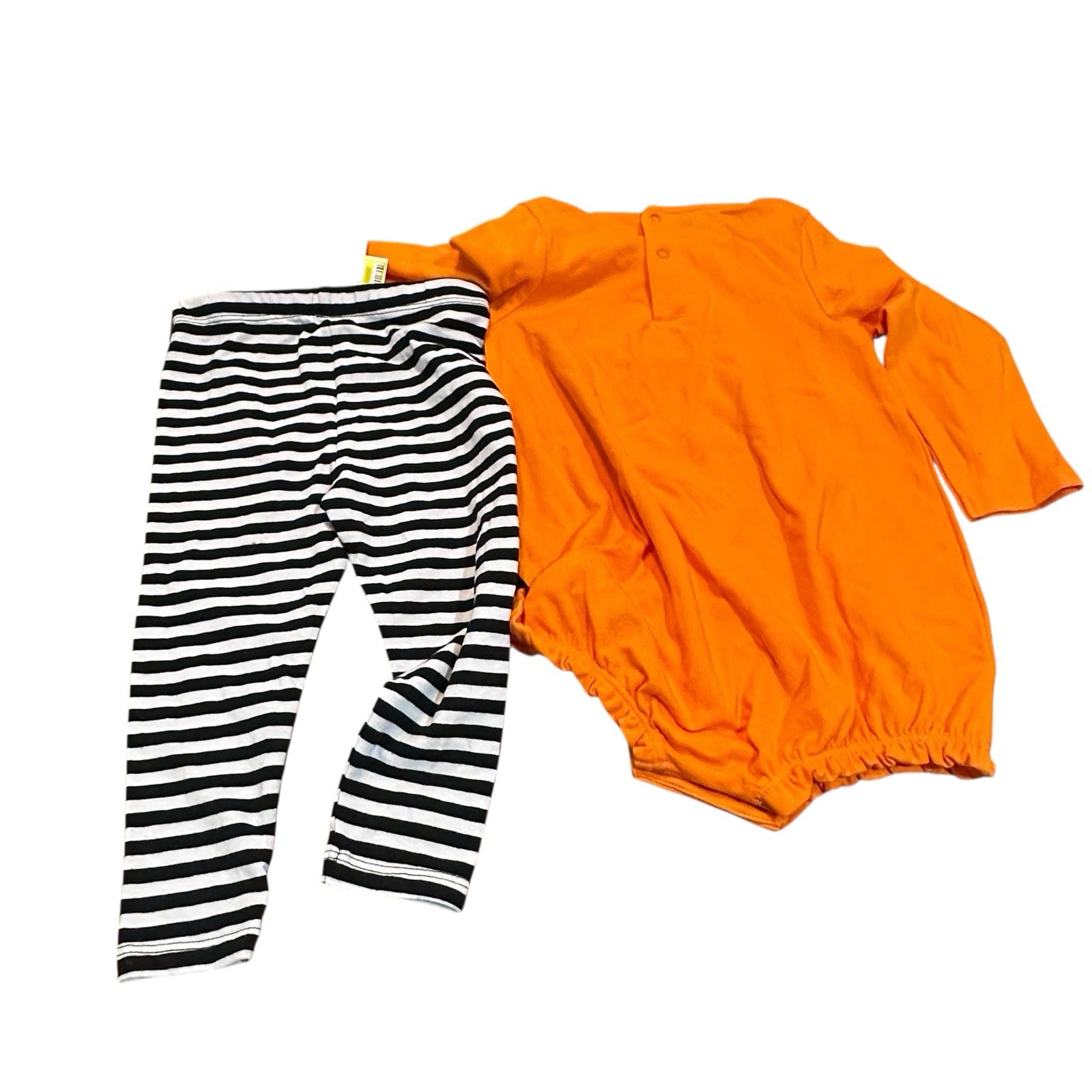 Cat & Jack 12 Month Halloween Pumpkin Outfit 3 Pc Set Pant Bodysuit Hairbow