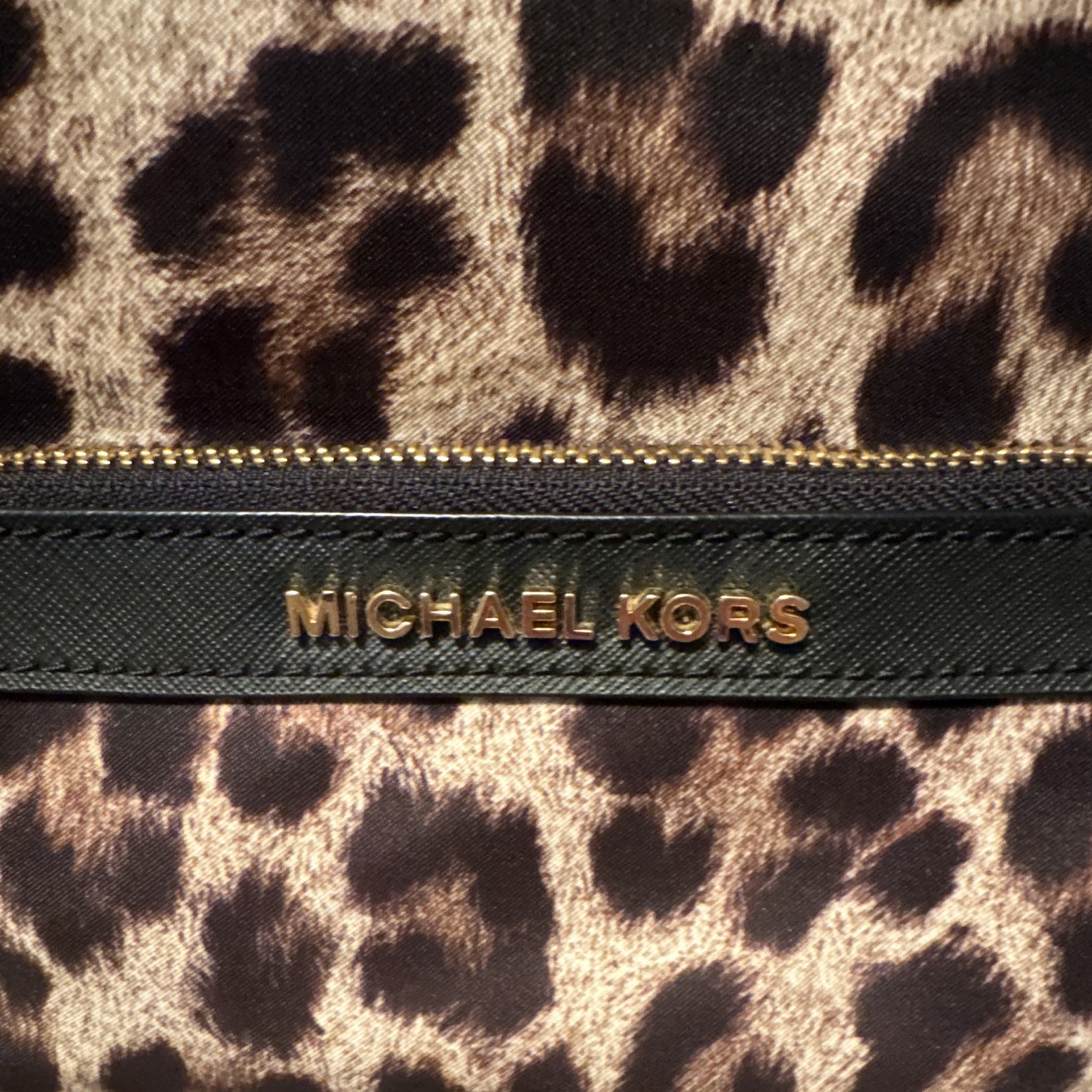 MICHAEL Michael Kors Leopard Print Backpack Brown/Black Gold Hardware