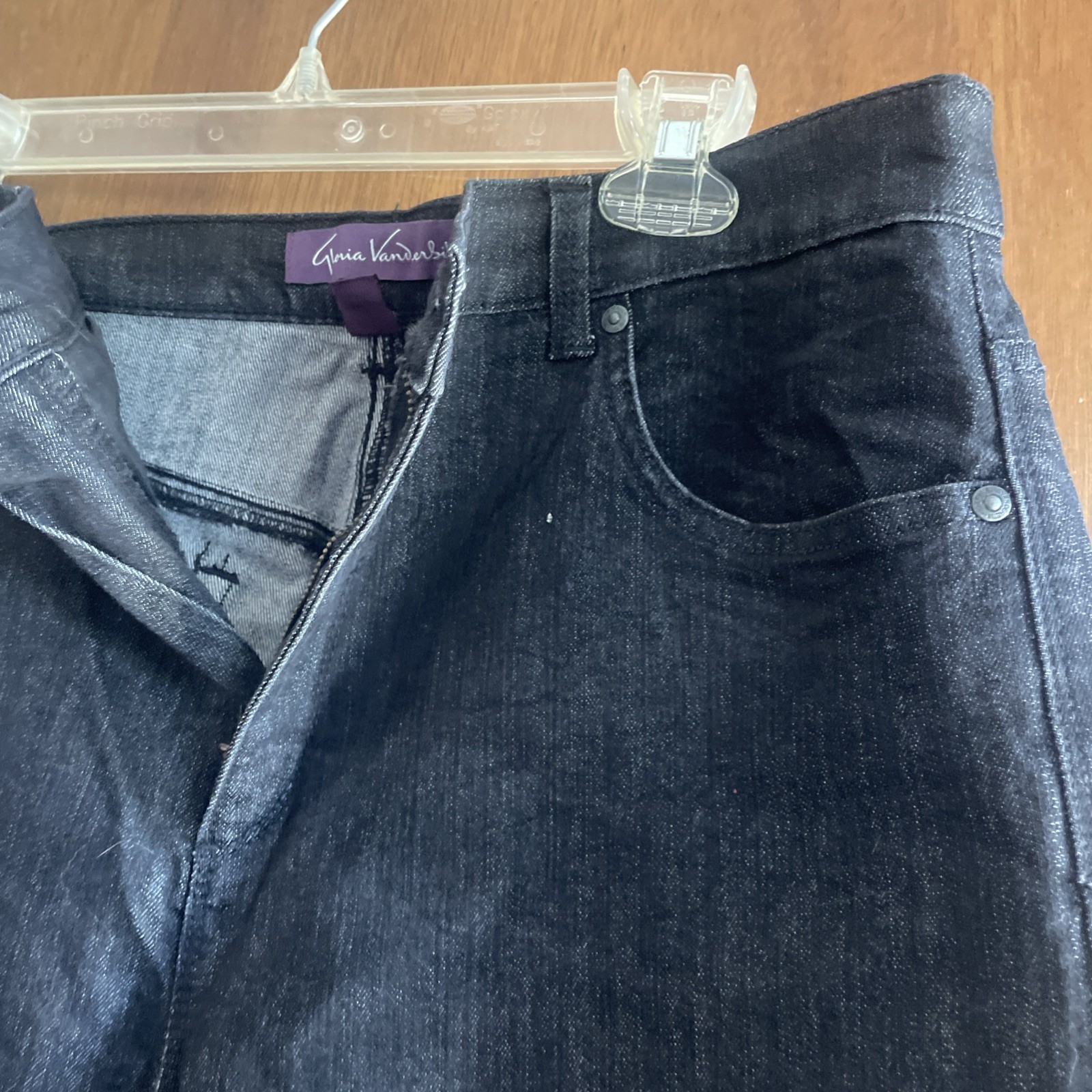 Gloria Vanderbilt AMANDA Black Jeans-Zipper/Button Closure-Size 14 MISSY AVERAGE