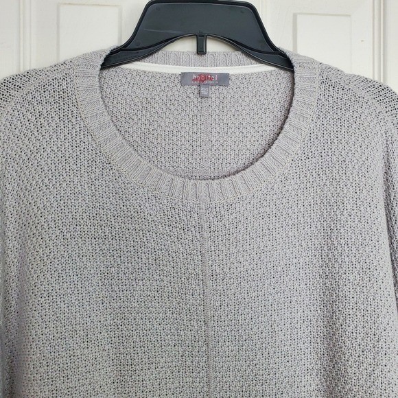 Habitat Oversized Gray Batwing Knit Sweater Casual XS Sm Natural Fiber Lounge