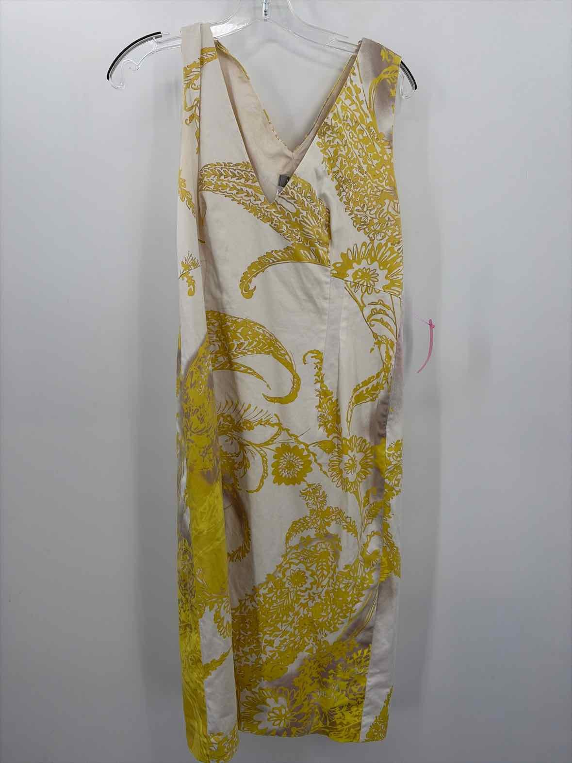 Pre-Owned Max Mara White Size 14 Midi Sleeveless Dress