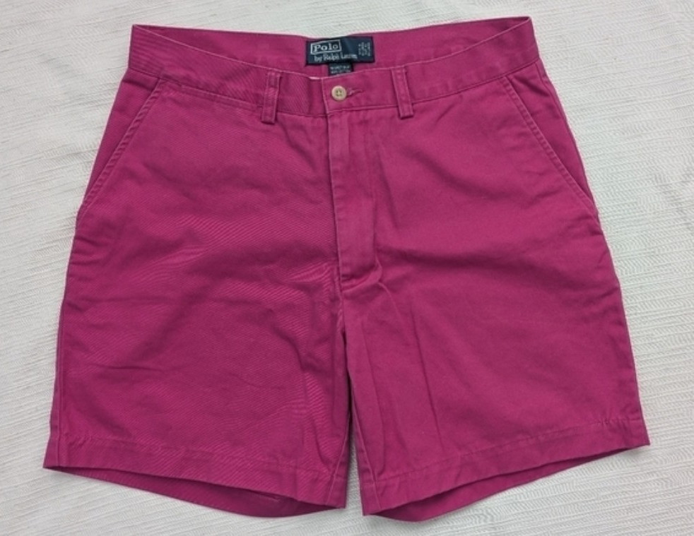Polo by Ralph Lauren Men’s Pink Cotton Chino Shorts Flat Front 6″ Inseam