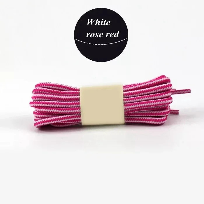 1 Pair Outdoor Boots Shoelaces Striped Double Color round Hiking Walking Sports