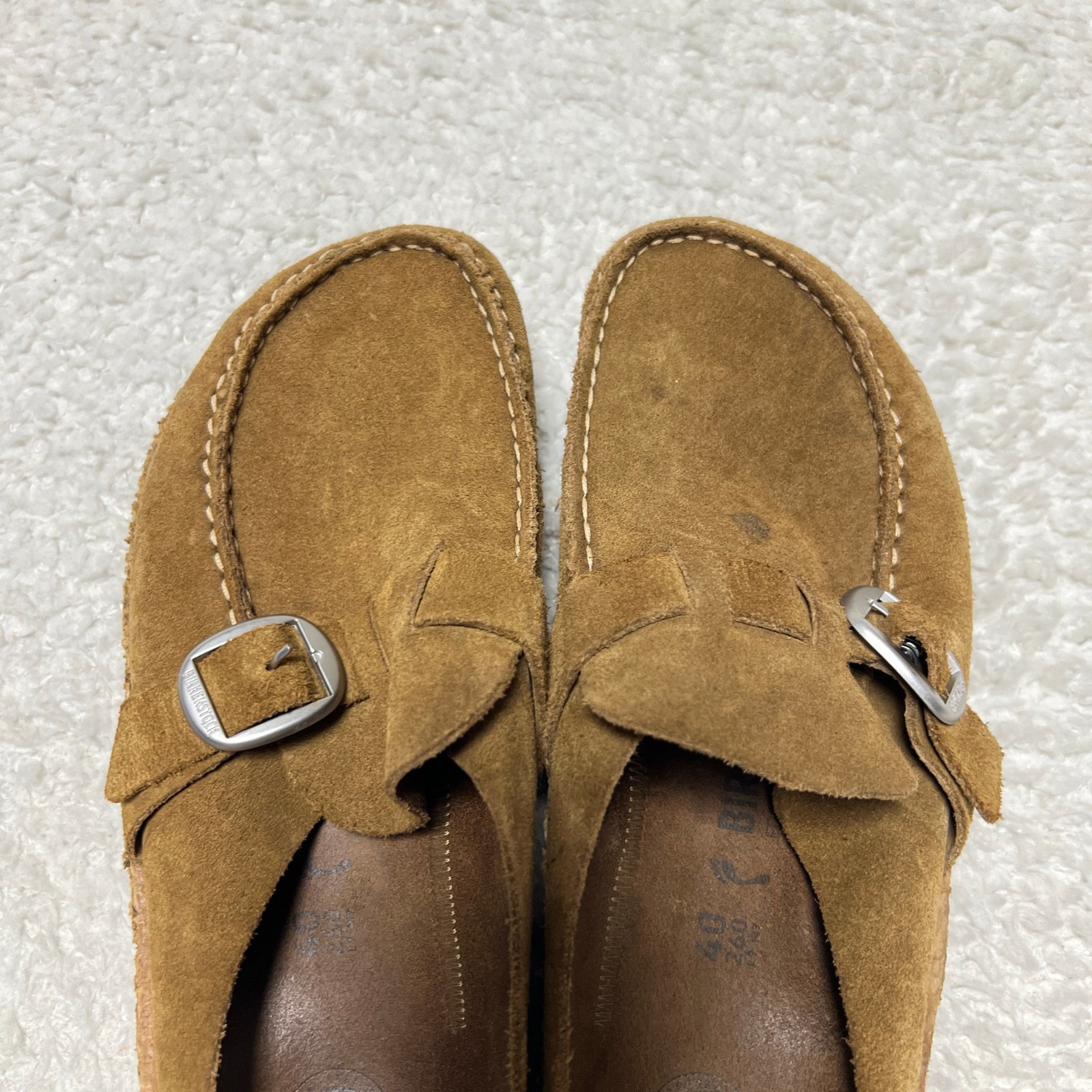 Birkenstock Buckley Clogs Mens 40 Brown Medium Narrow Suede Slip On Sandals