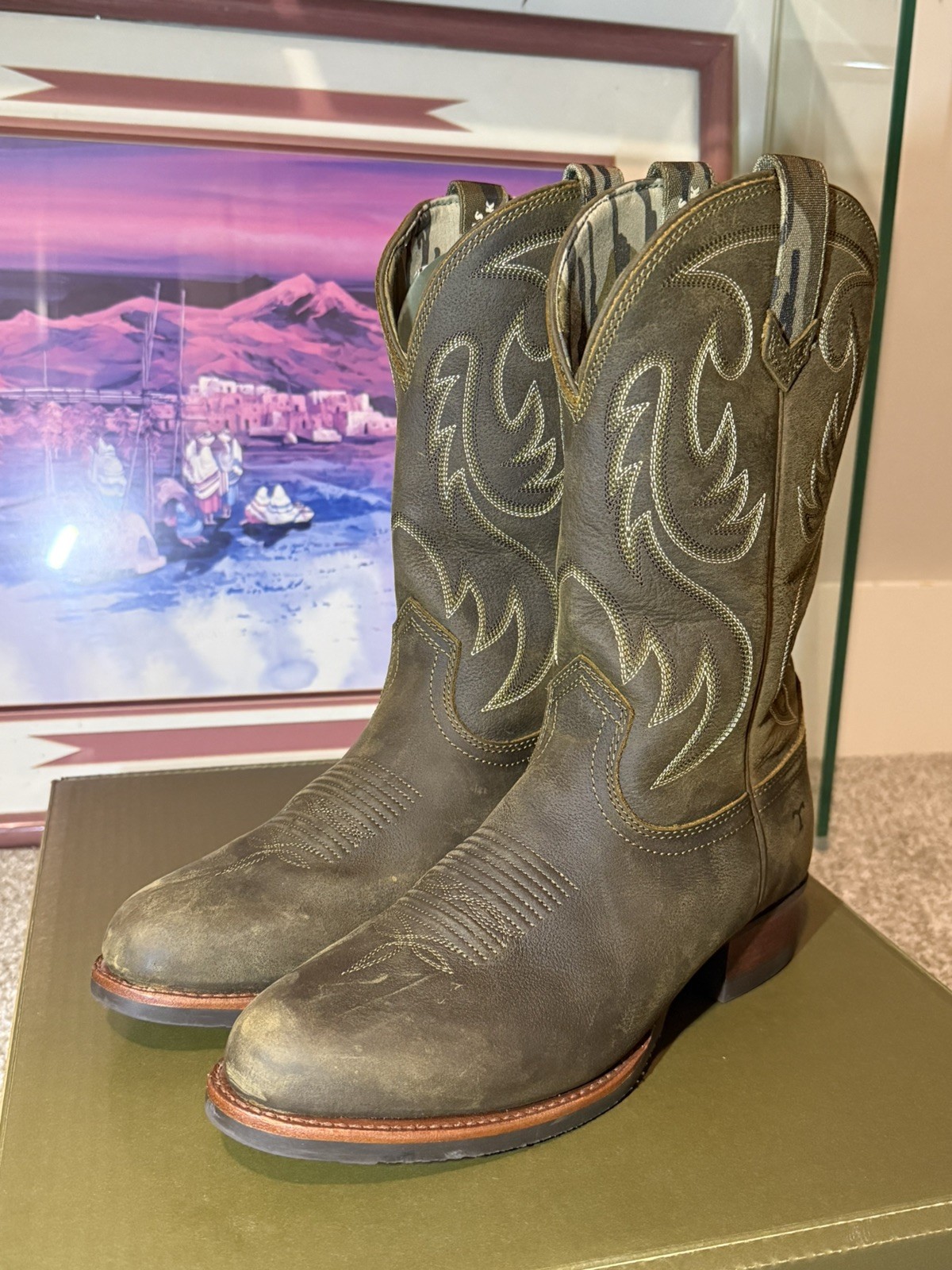 NEW Tecovas “The Buck” Mossy Oak Canteen Cowhide Boots Limited Edition | Mens 9D