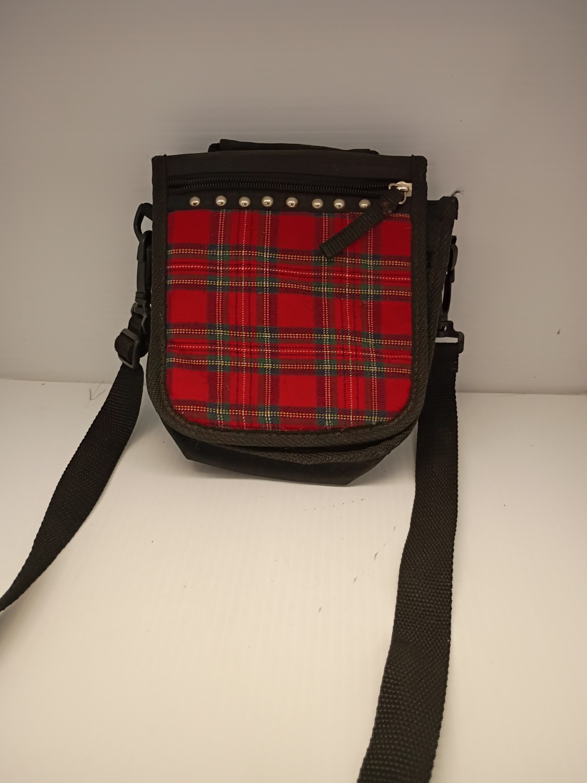 Red Plaid Crossbody Purse 8 In X 7 In