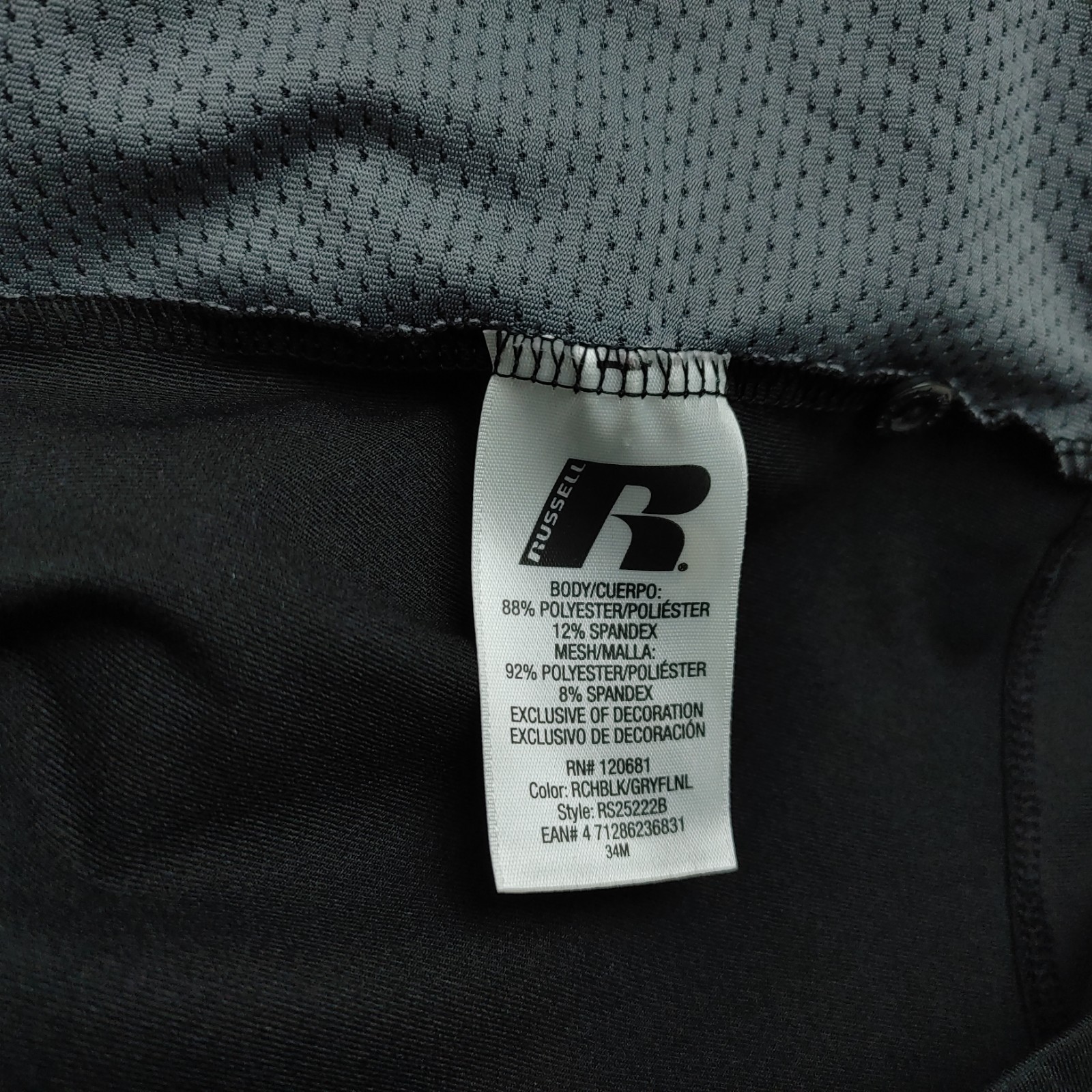 Russell Athletic Dri-Power 360 Training Fit 2XL Black Gray Polo Shirt Mens