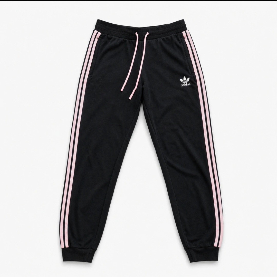 Adidas Originals Black Pink Trefoil Track Pants Joggers Women’s EU 34 US 8