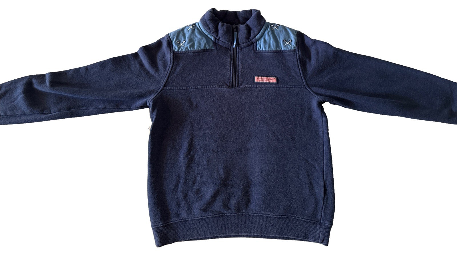 Vineyard Vines Embroidered Lacrosse 1/4 Zip Pullover Sweater Size Large (16)