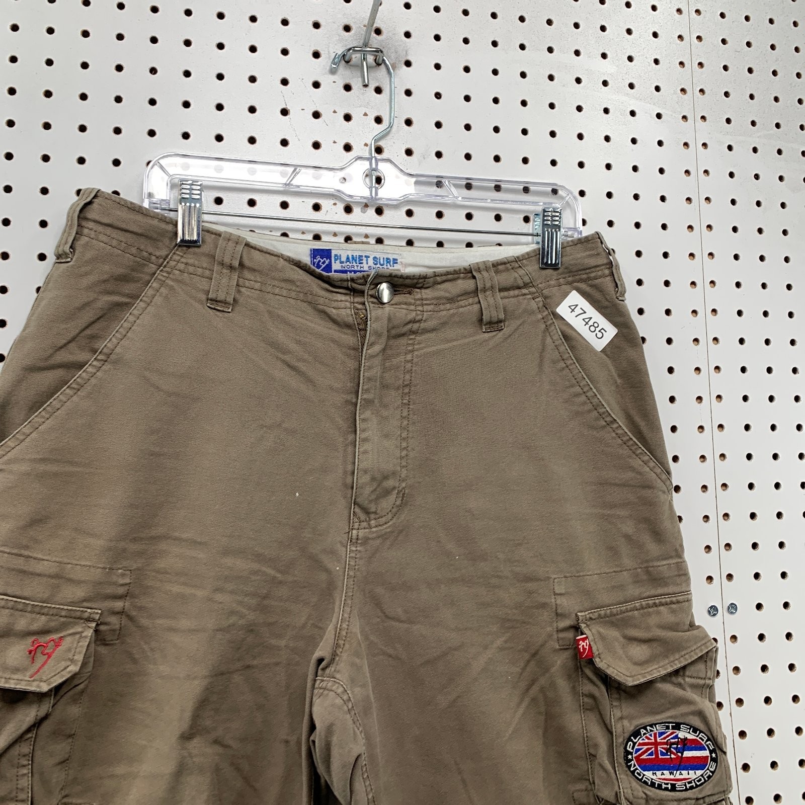 Vintage Planet Surf Cargo Khaki Shorts Mens 33×13 Surf Beach Brown Utility