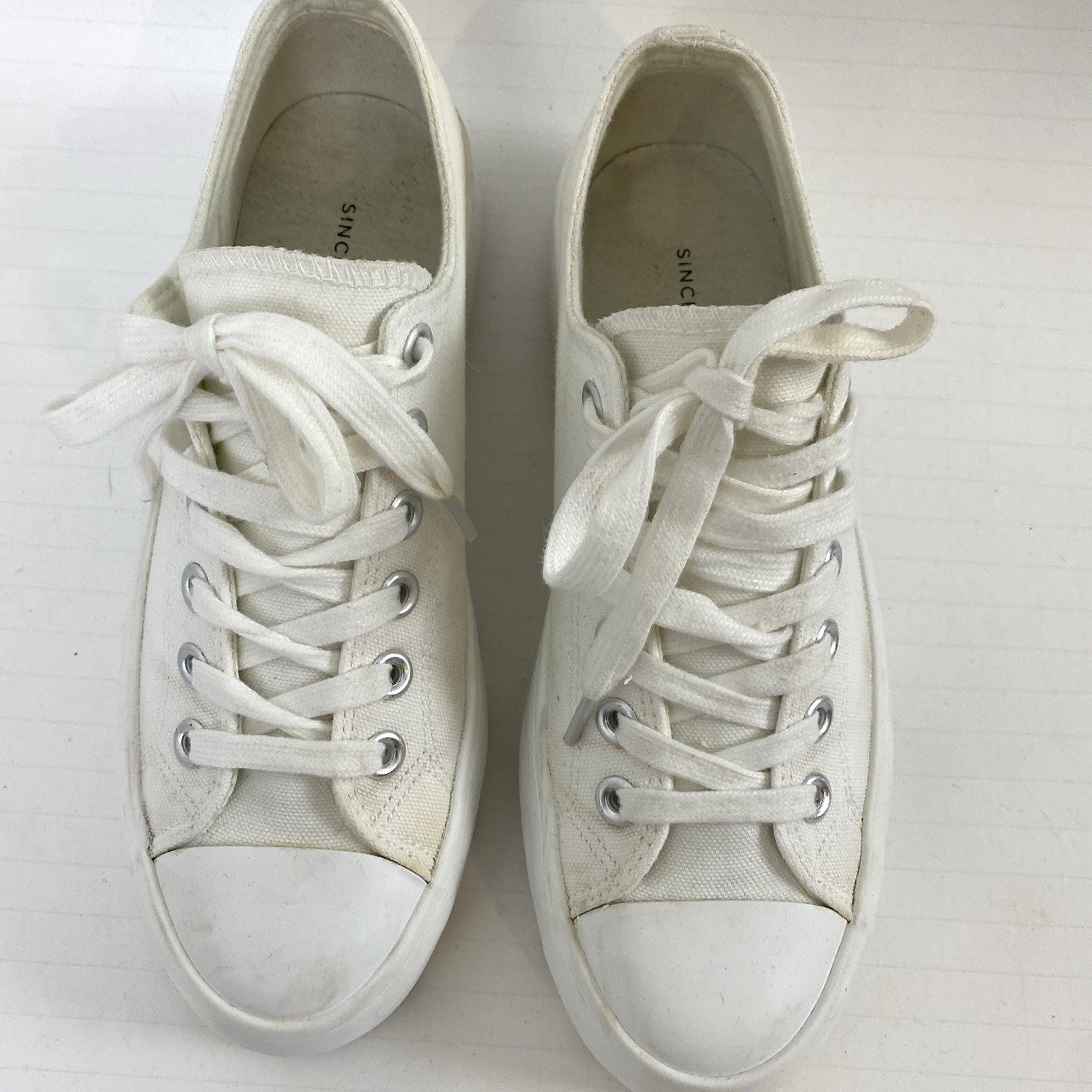 Sincerely Jules Womens Vasco Chunky Platform Sneakers 7 1/2 White Lug Sole Laces