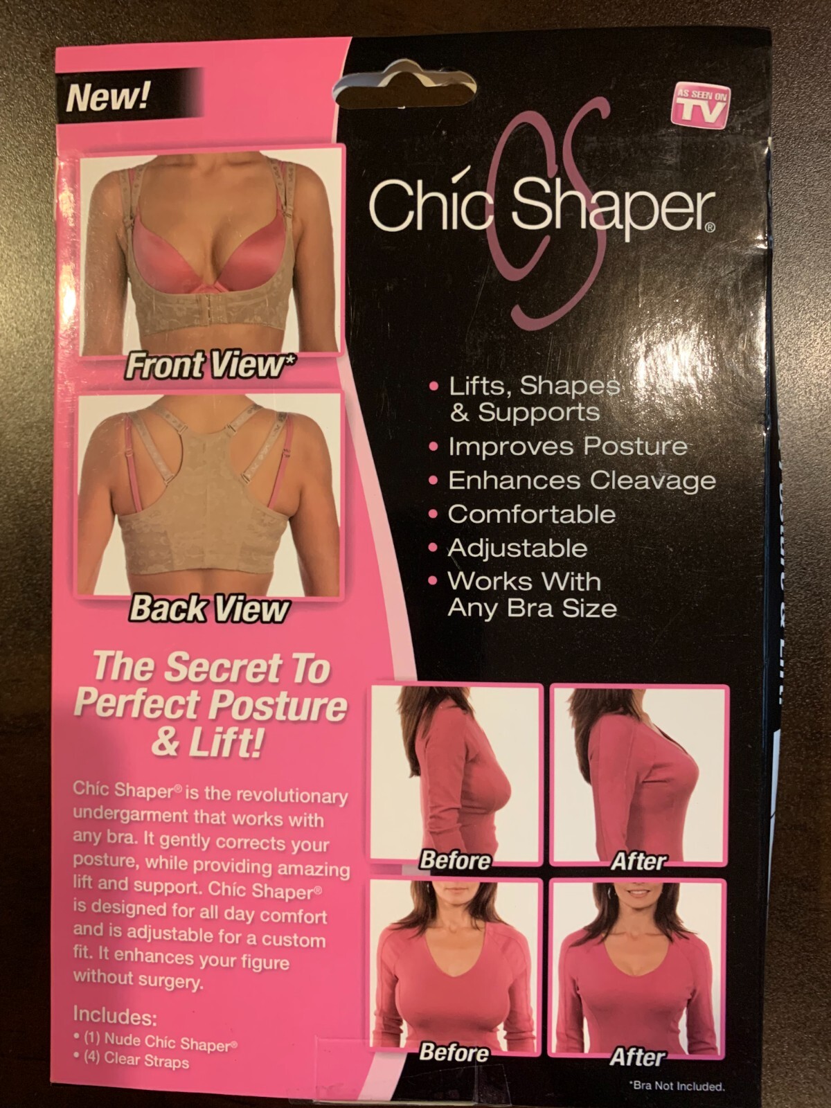 UNDERBUST Breast Back Bra Chic Shaper SUPPORTER “XS,M,L,XL” As seen on TV