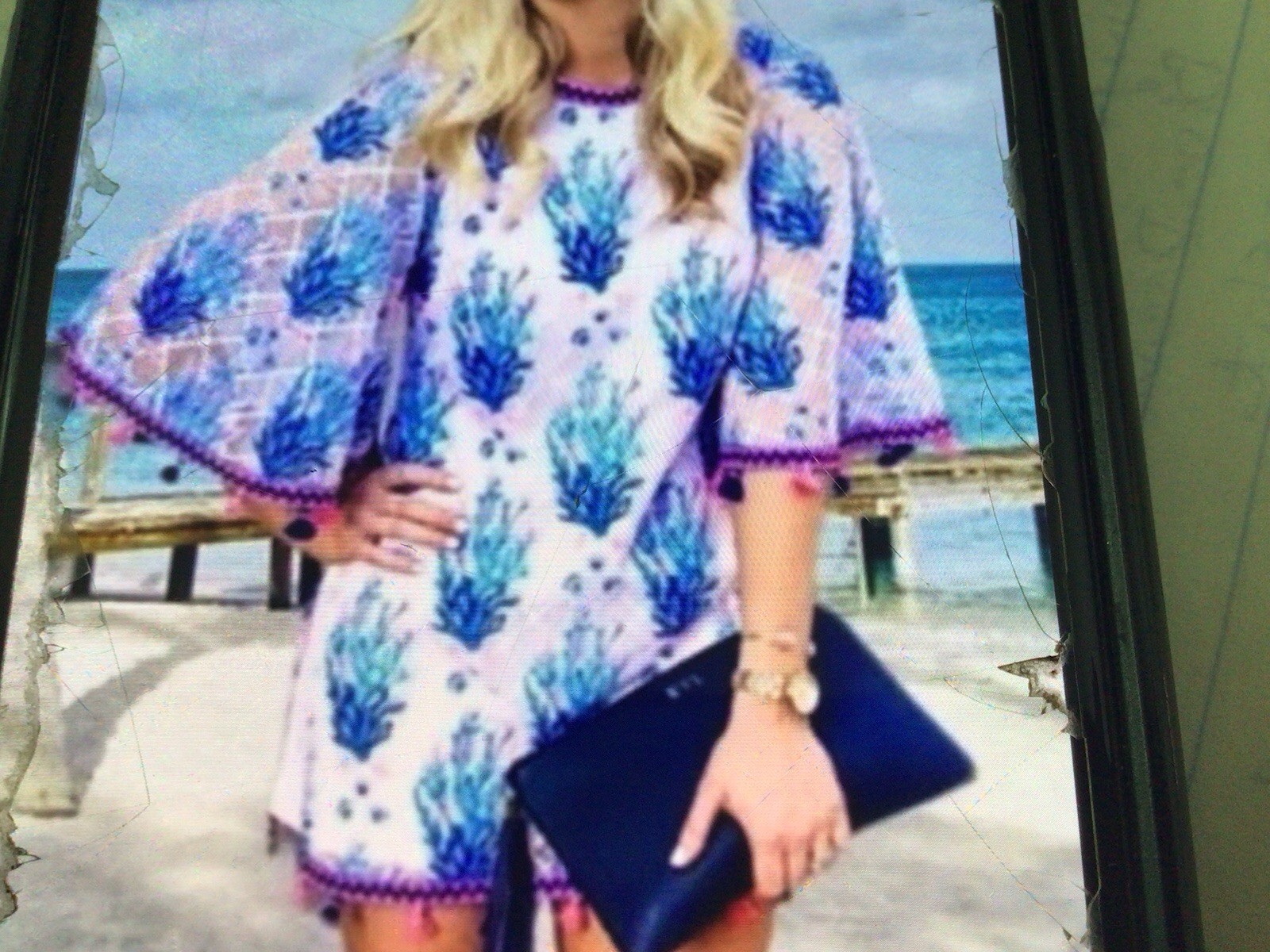 Lilly Pulitzer “Jackelin” Sea spray Blue & White Romper With Tassles Size 4, (0)